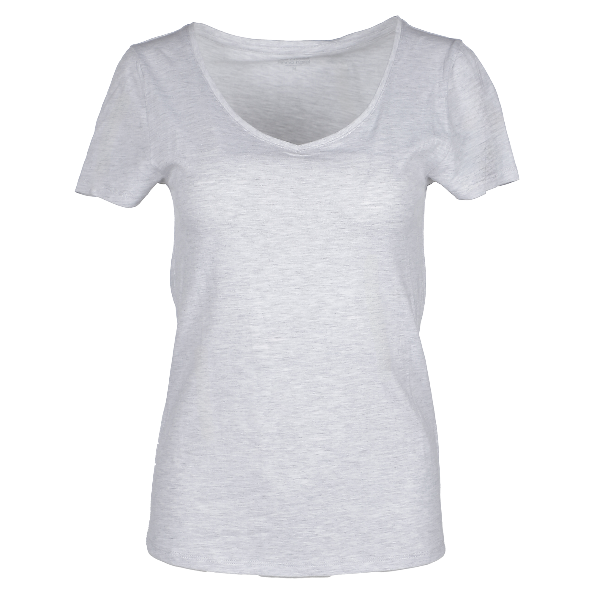 Tee-shirt manches courtes col V - Gris