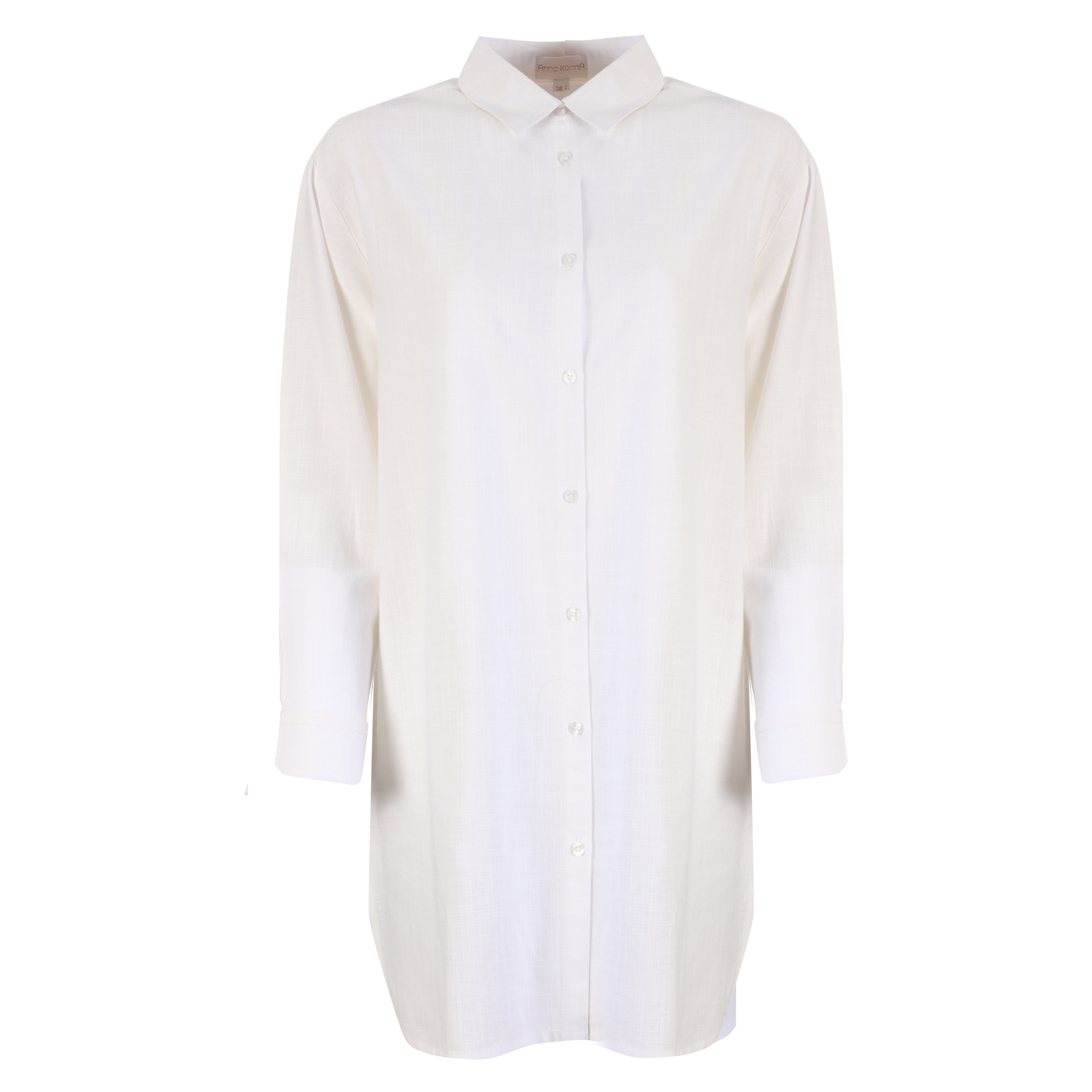 Chemise longue en lin mélangé  - Kaki