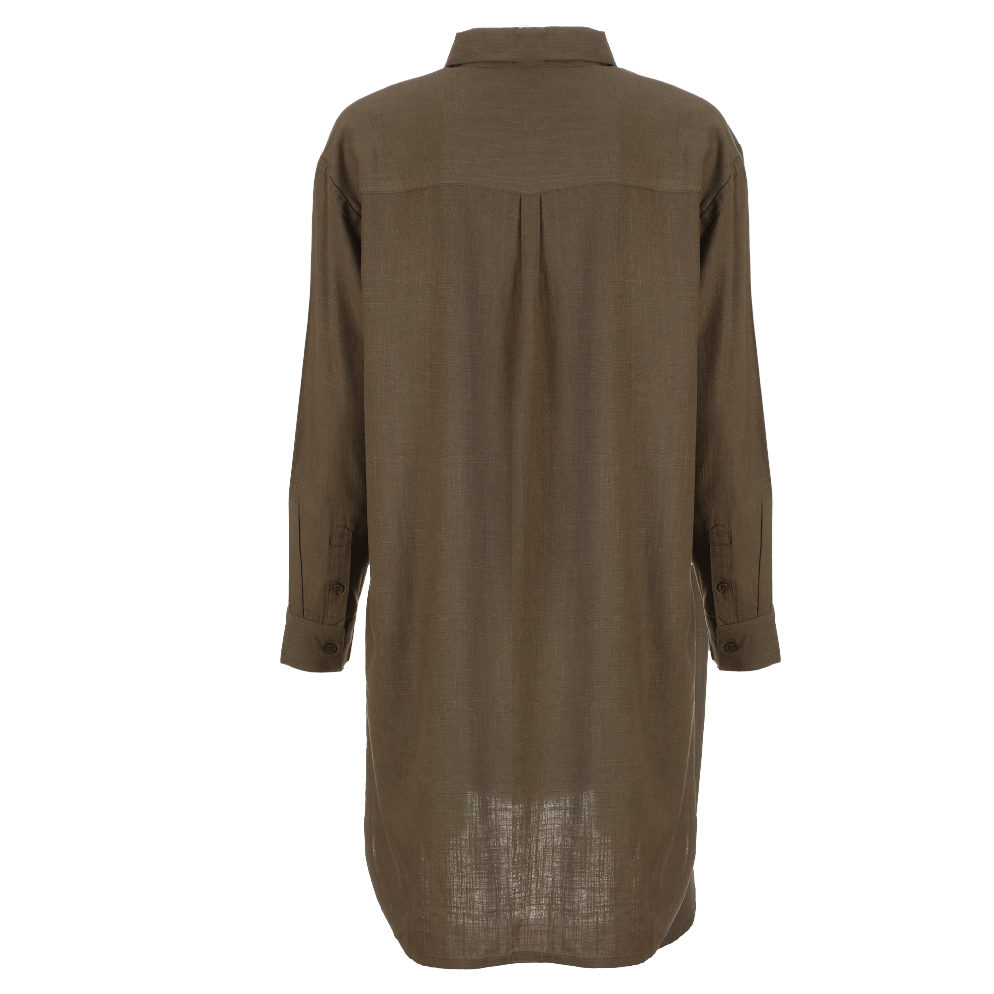 Chemise longue en lin mélangé  - Noir