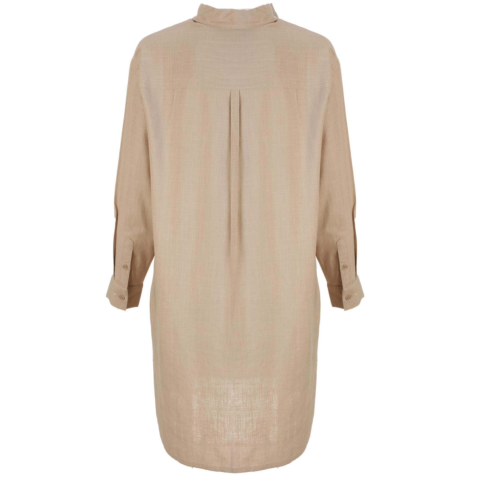 Chemise longue en lin mélangé  - Noir