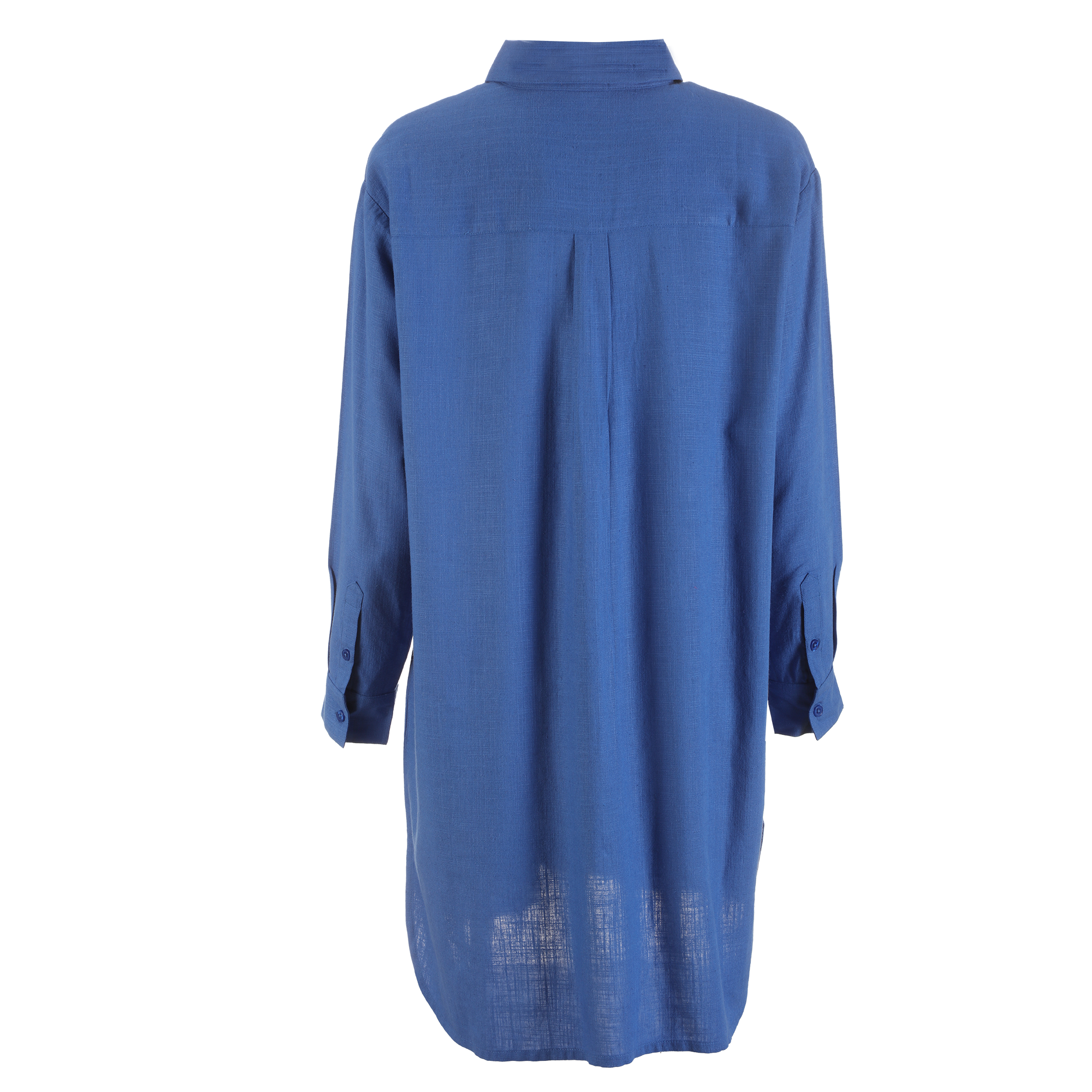 Chemise longue en lin mélangé  - Rose