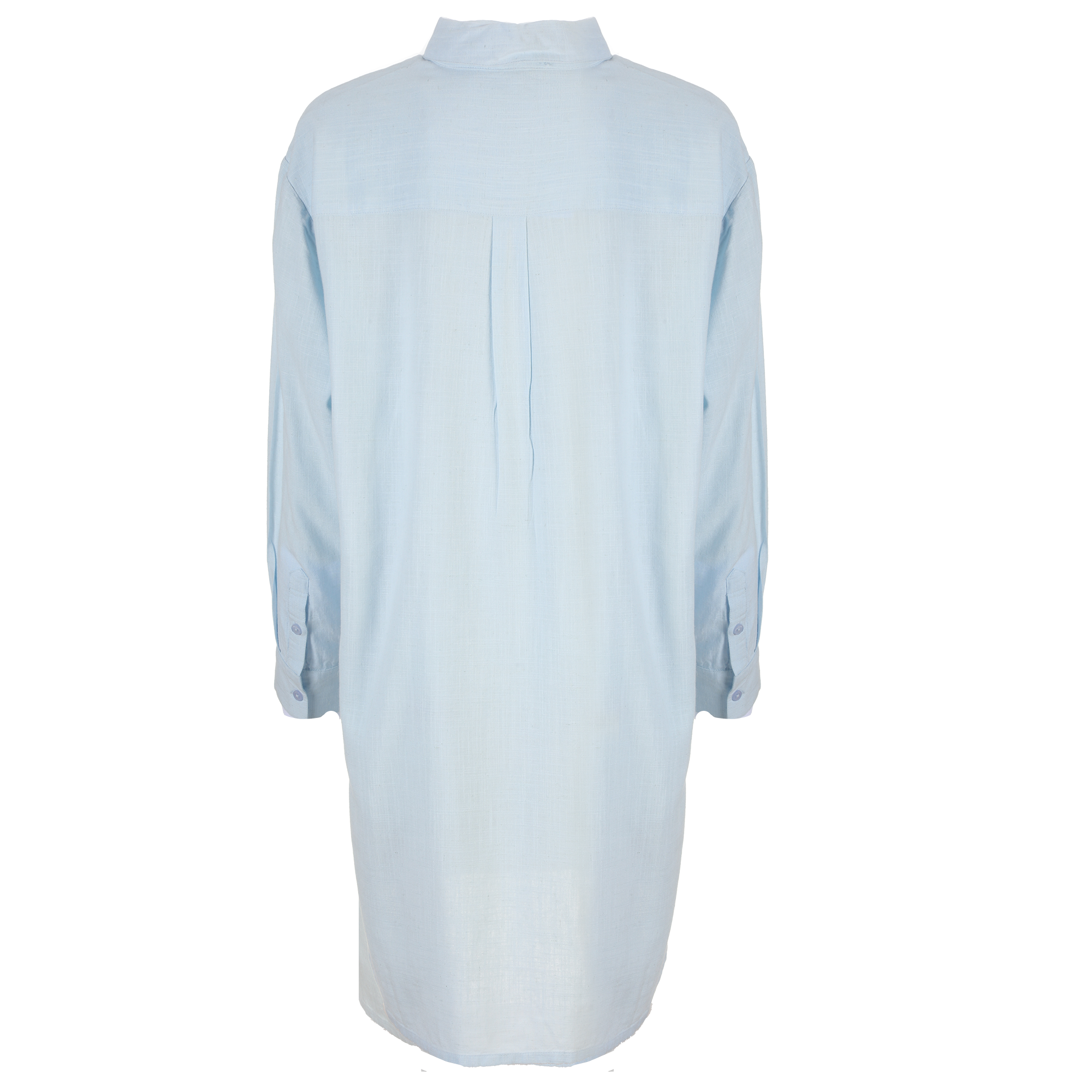 Chemise longue en lin mélangé  - Rose