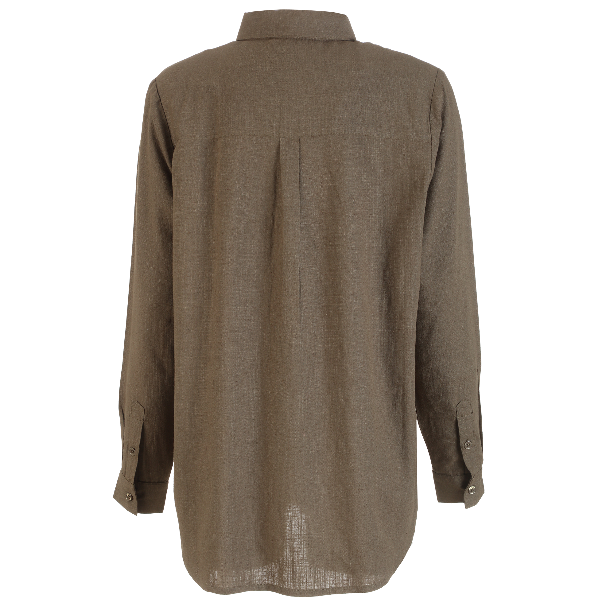 Chemise en lin mélangé  - Kaki