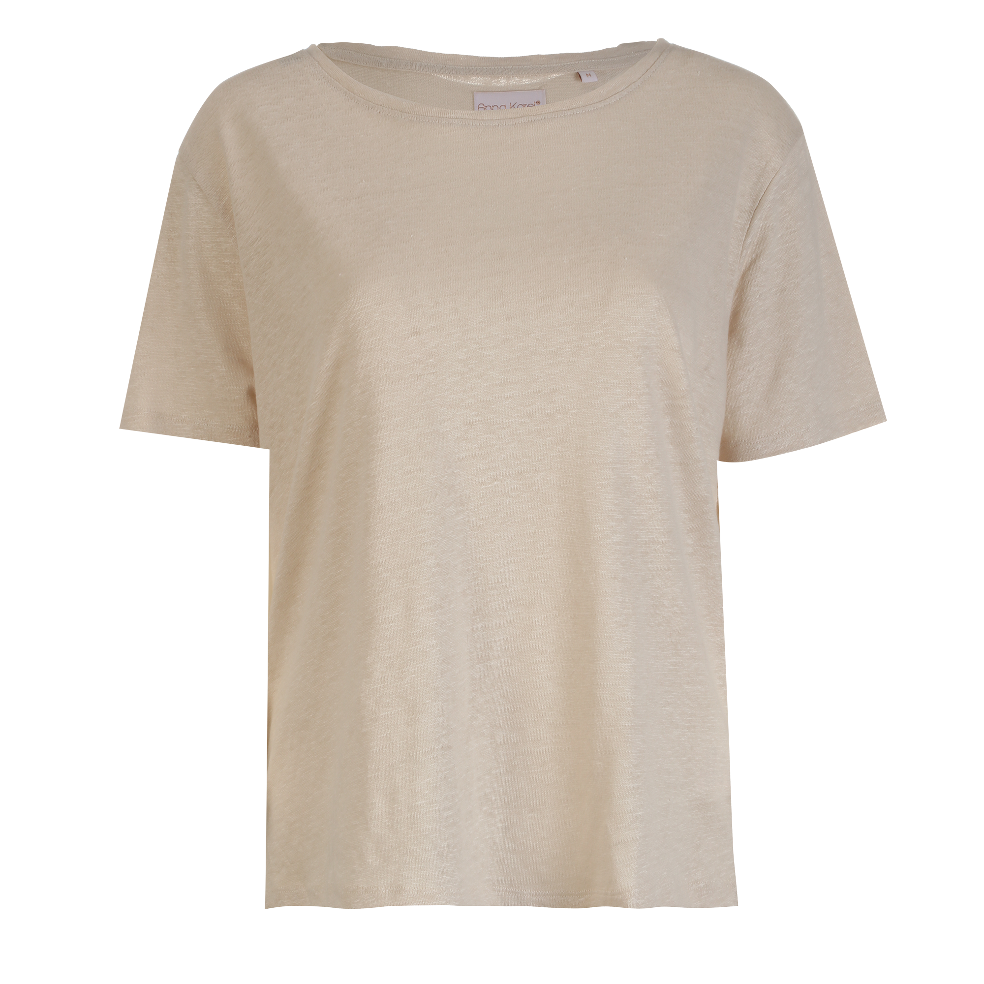 Tee-shirt manches courtes col rond en lin - Blanc