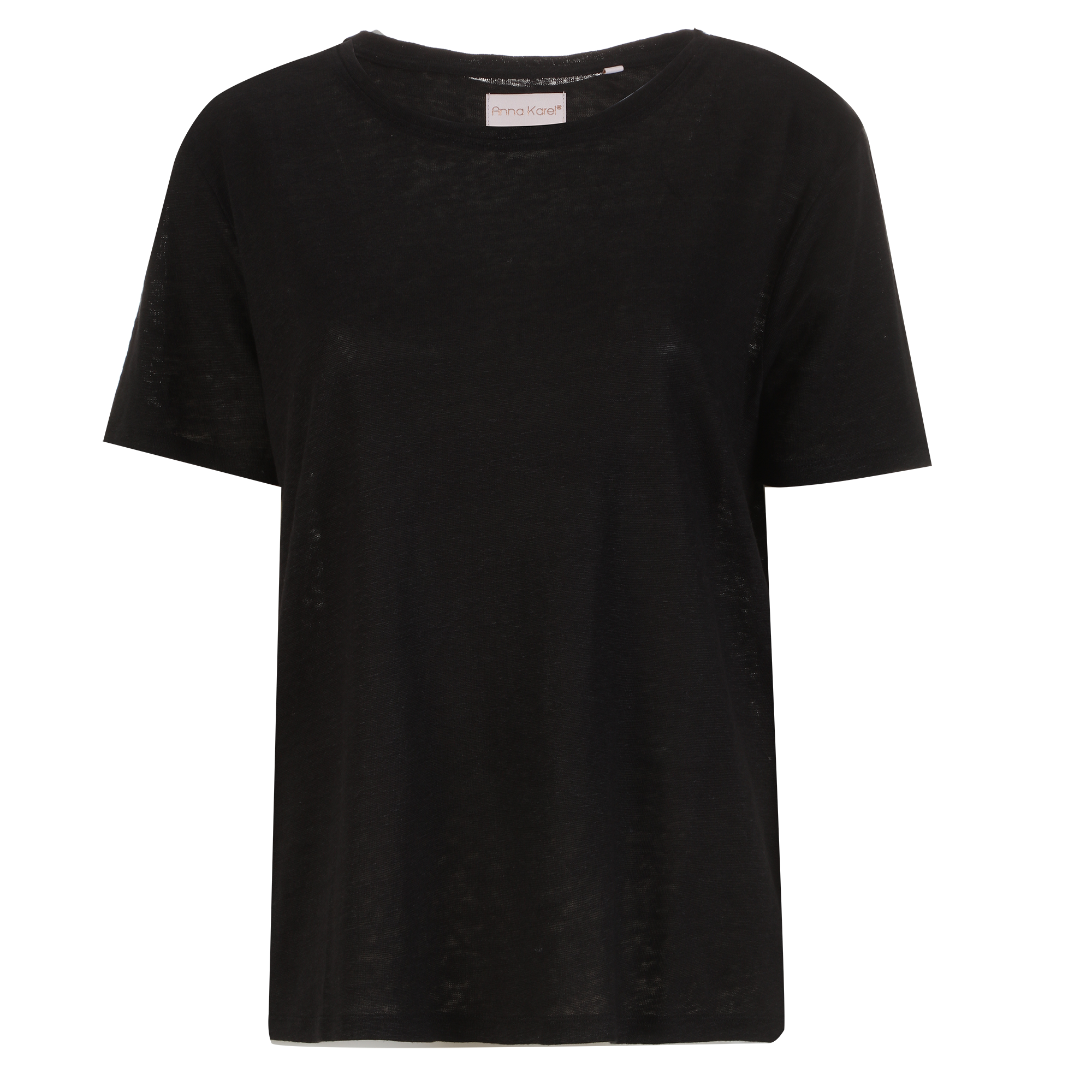 Tee-shirt manches courtes col rond en lin - Kaki