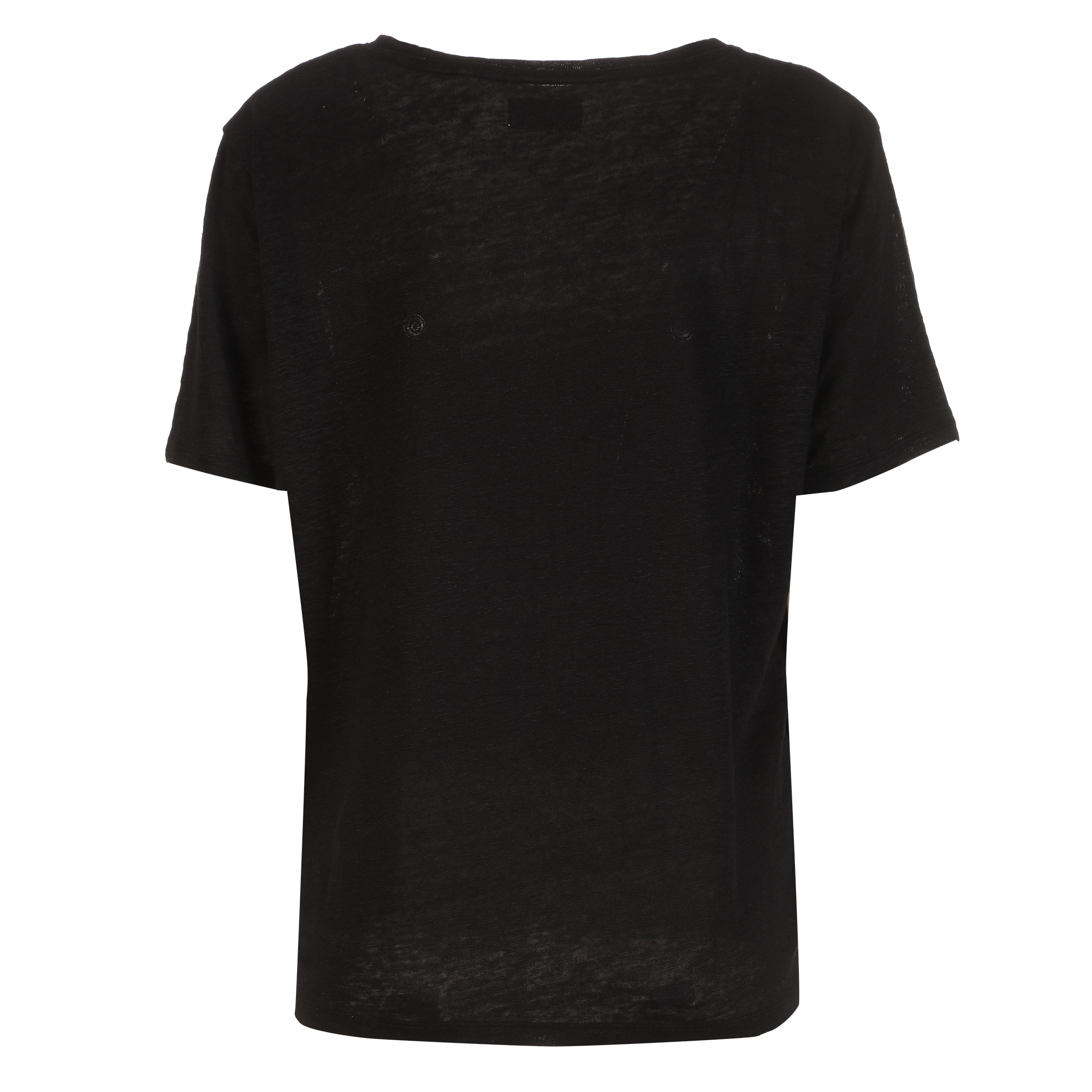 Tee-shirt manches courtes col rond en lin - Kaki