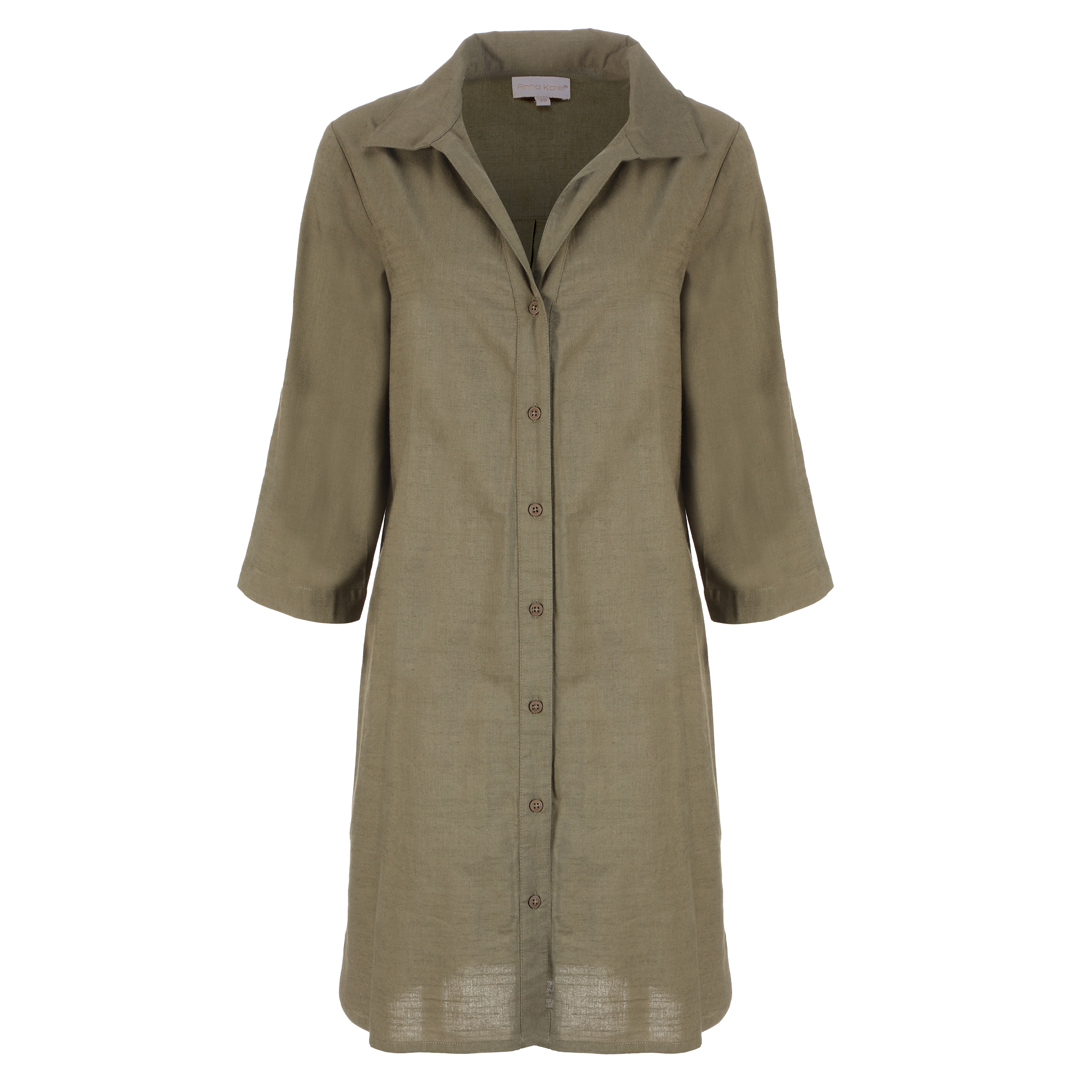 Robe chemise longue  - Kaki