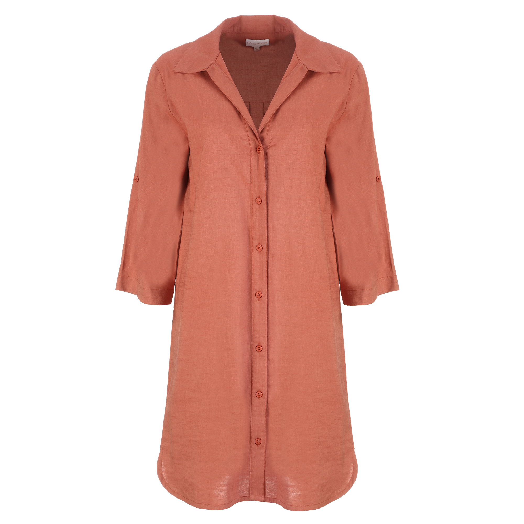 Robe chemise longue  - Orange