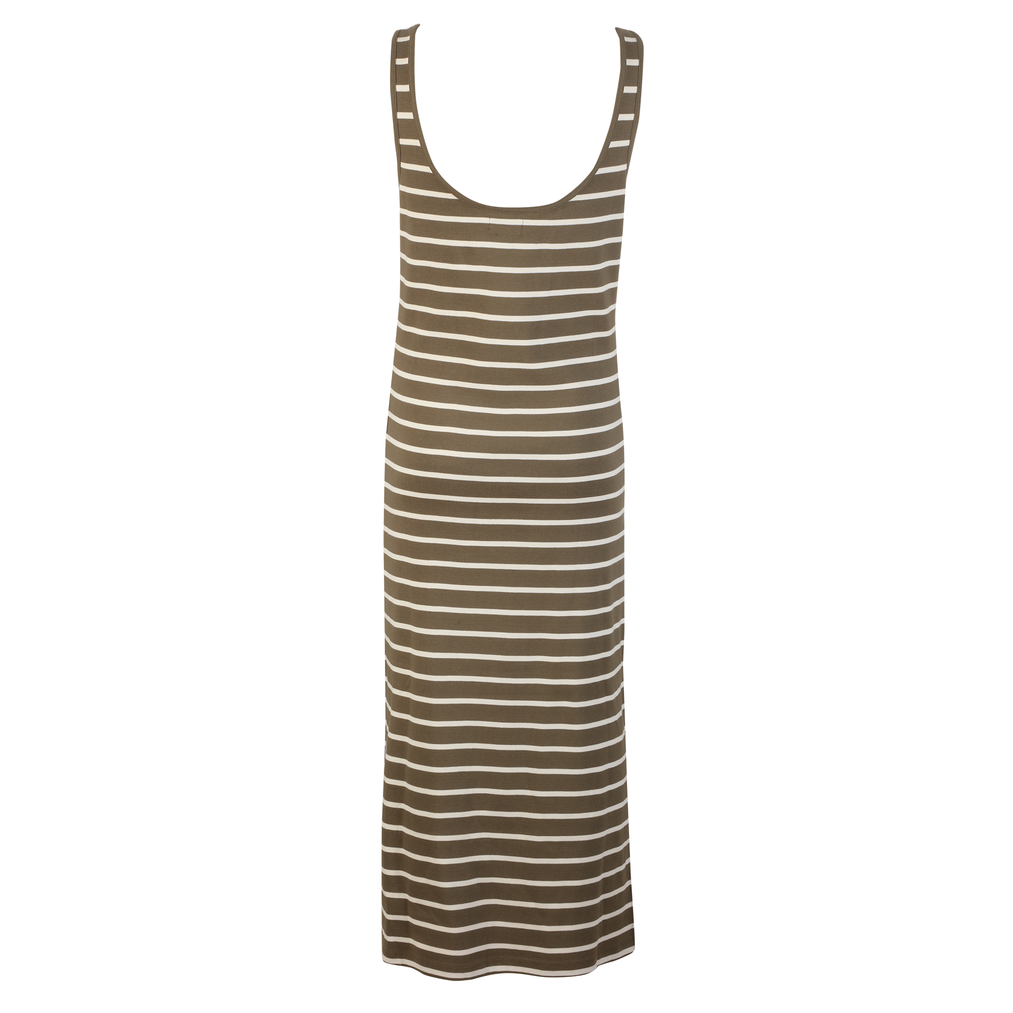 Robe longue rayée - Kaki