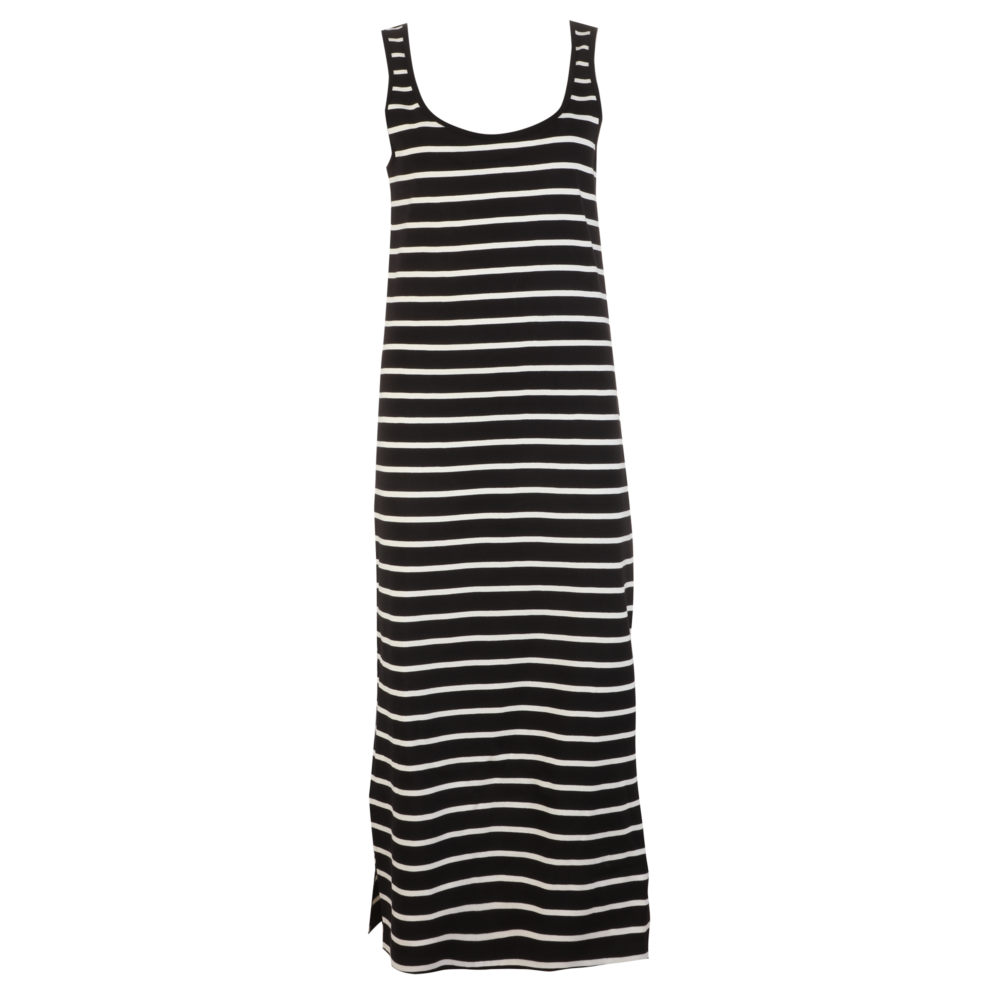 Robe longue rayée - Noir