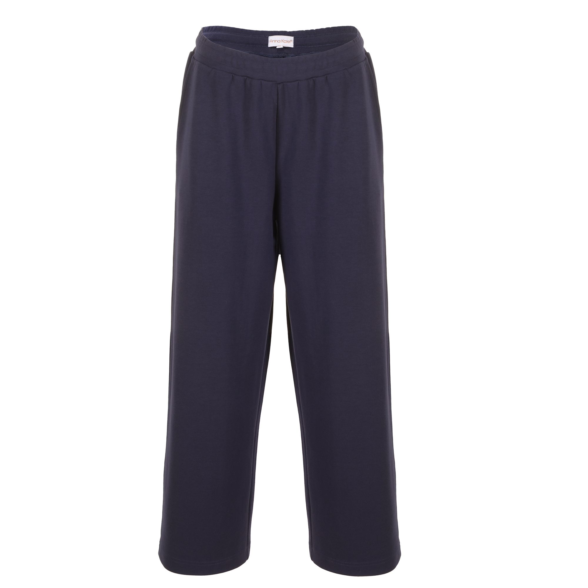 Pantalon large en maille  - Bleu foncé