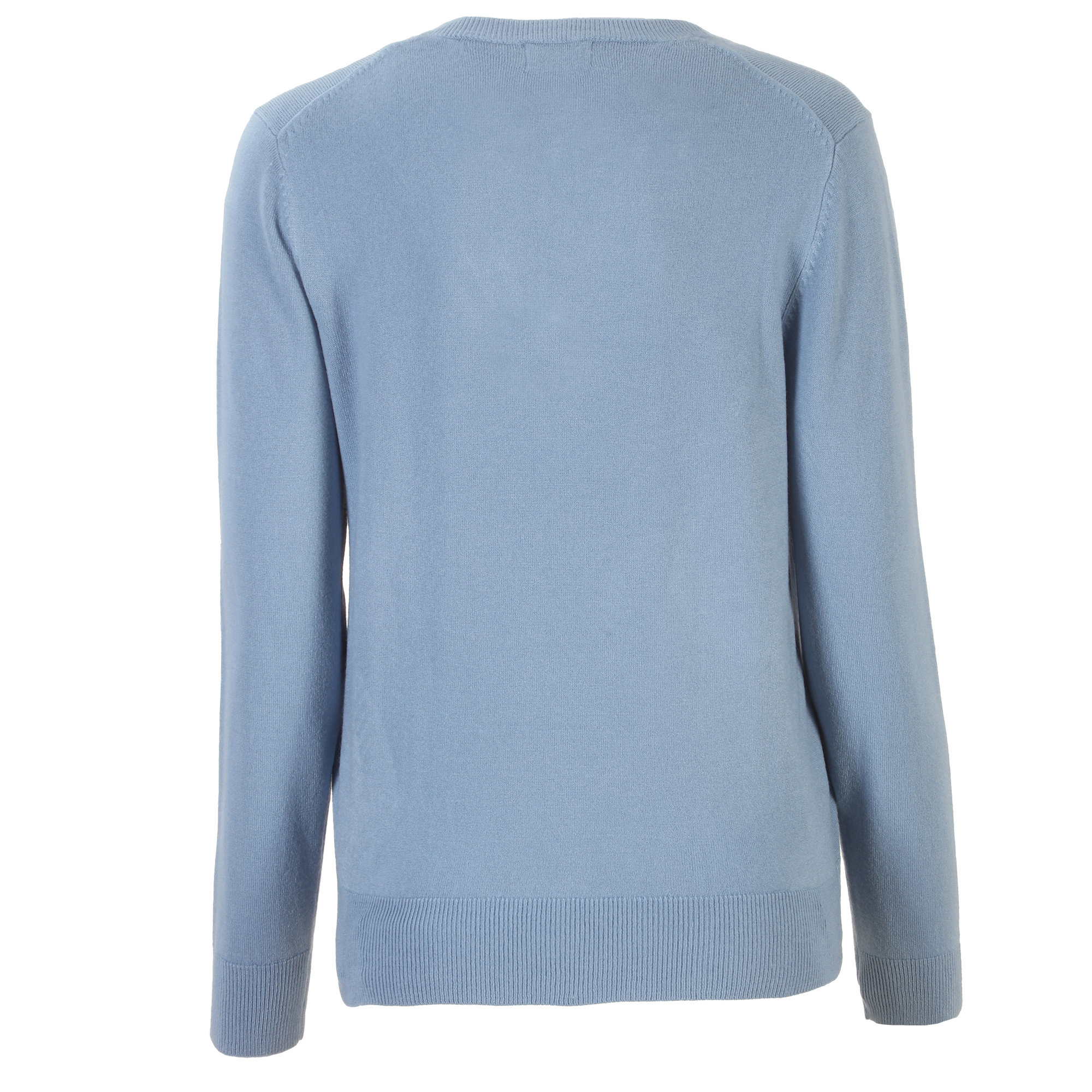 Pull col V touché cachemire - Bleu