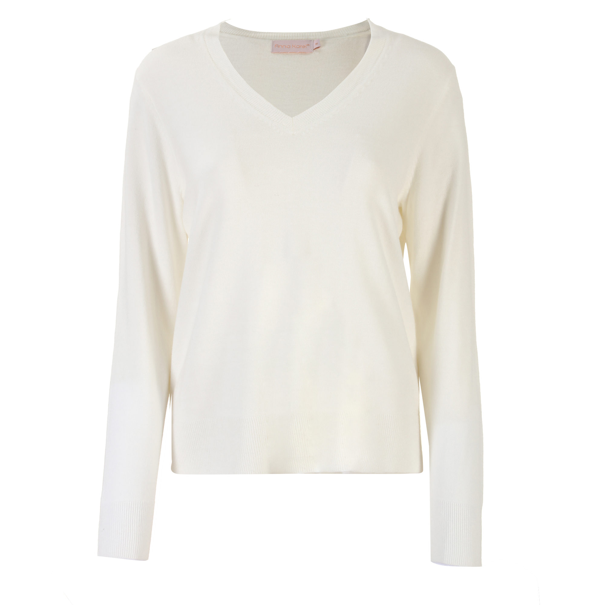 Pull col V touché cachemire - Blanc