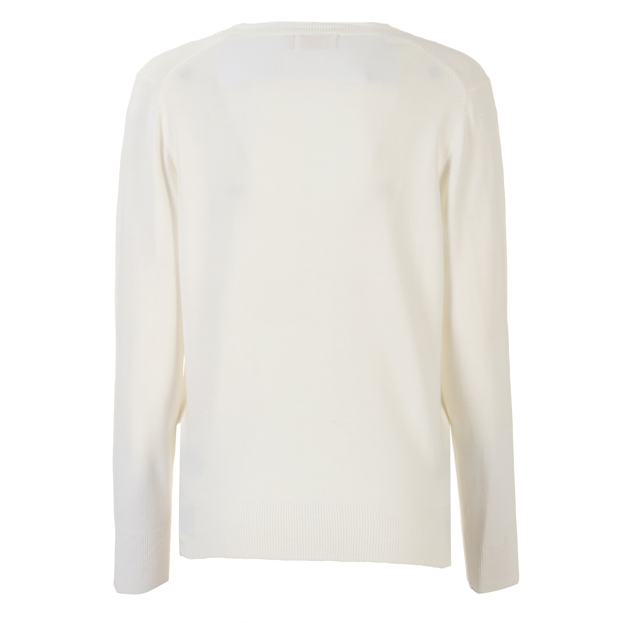 Pull col V touché cachemire - Blanc