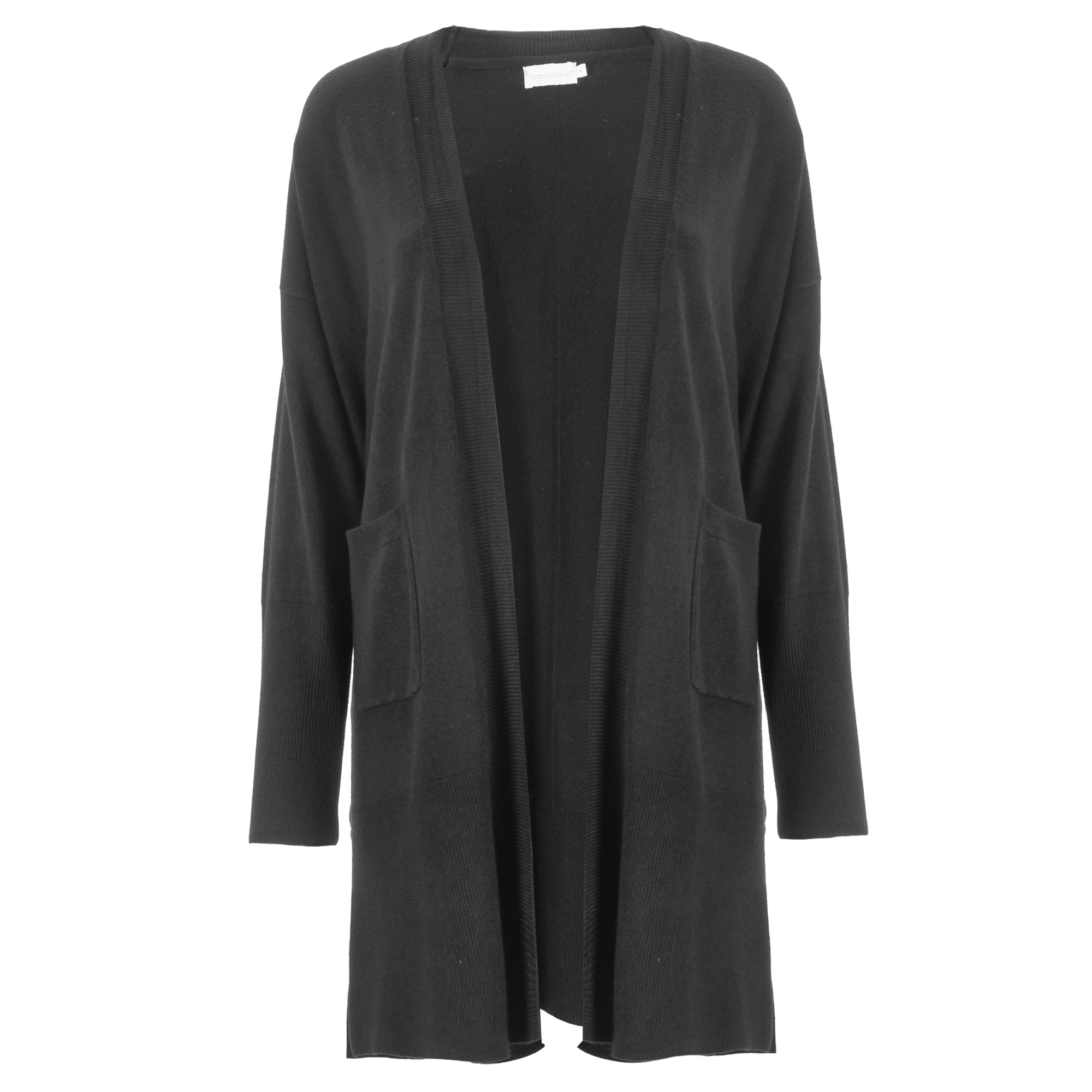 Gilet mi-long touché cachemire - Noir