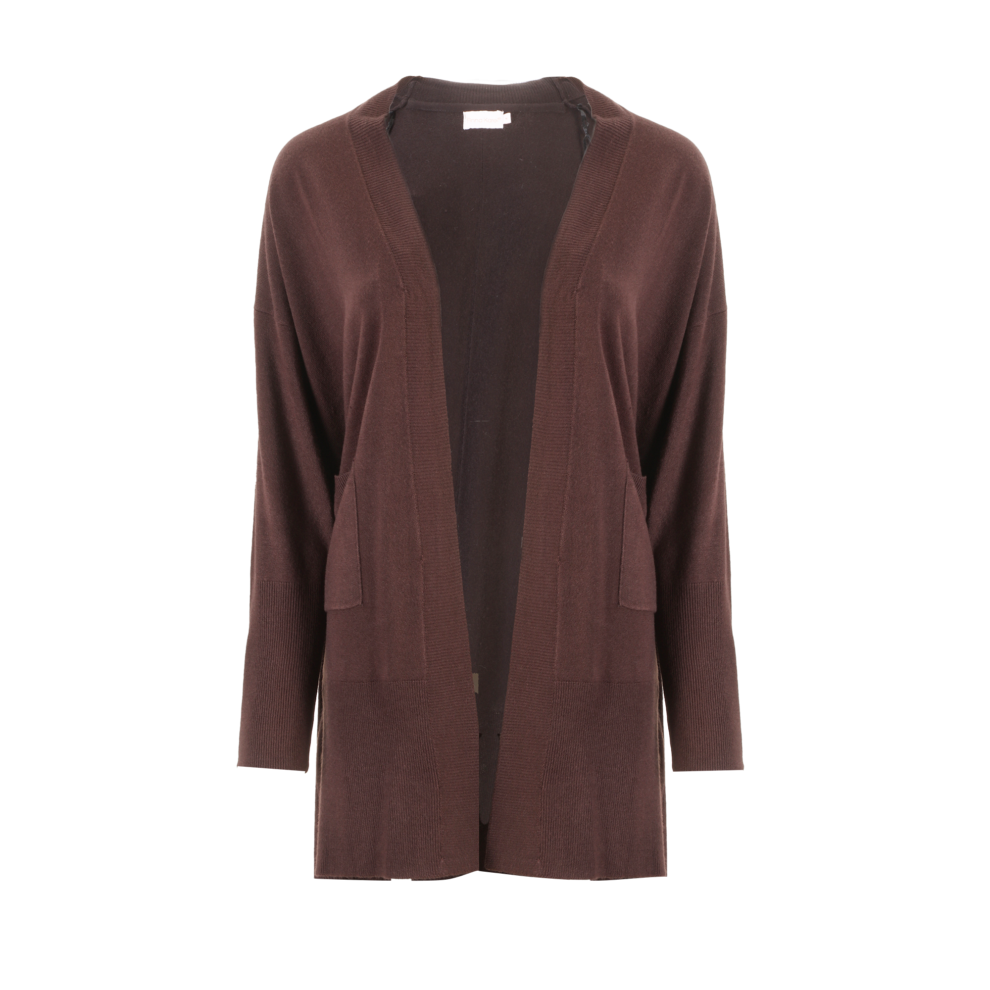 Gilet mi-long touché cachemire - Marron