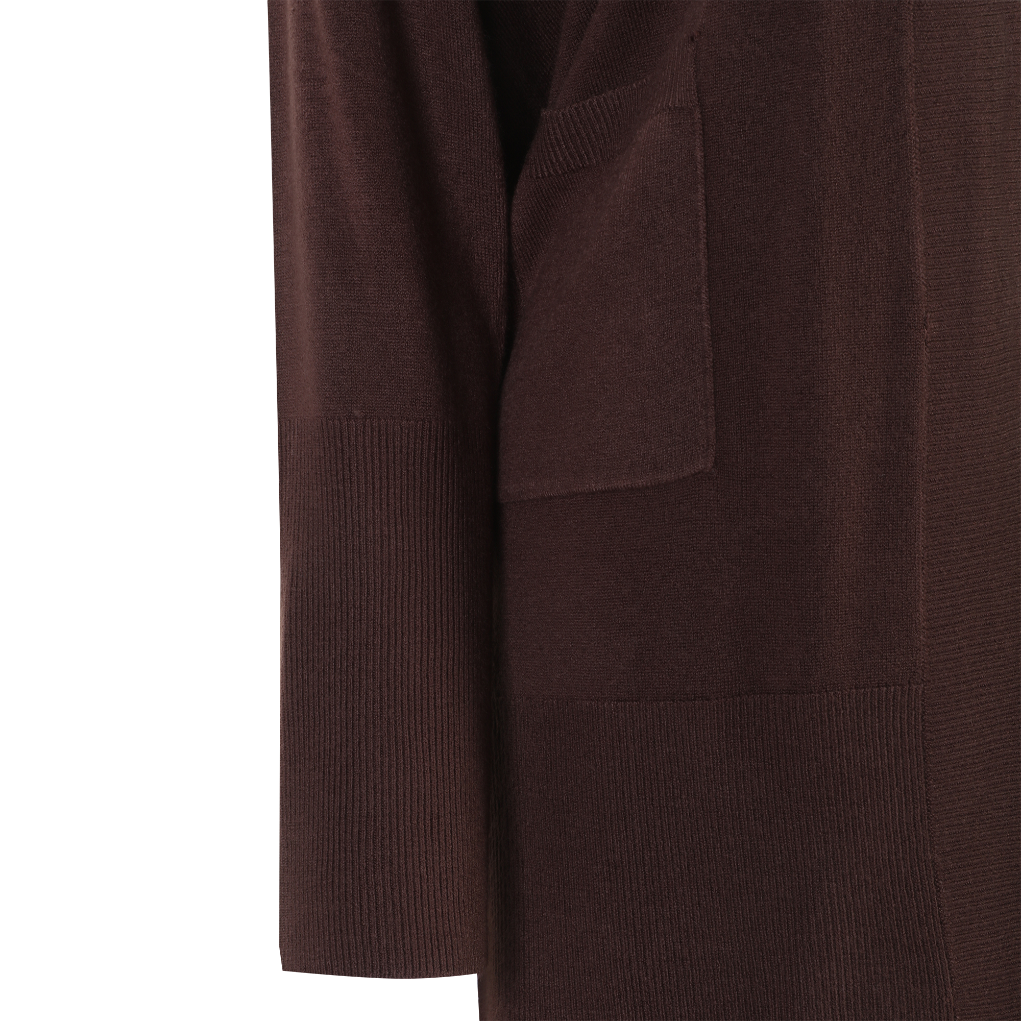 Gilet mi-long touché cachemire - Marron