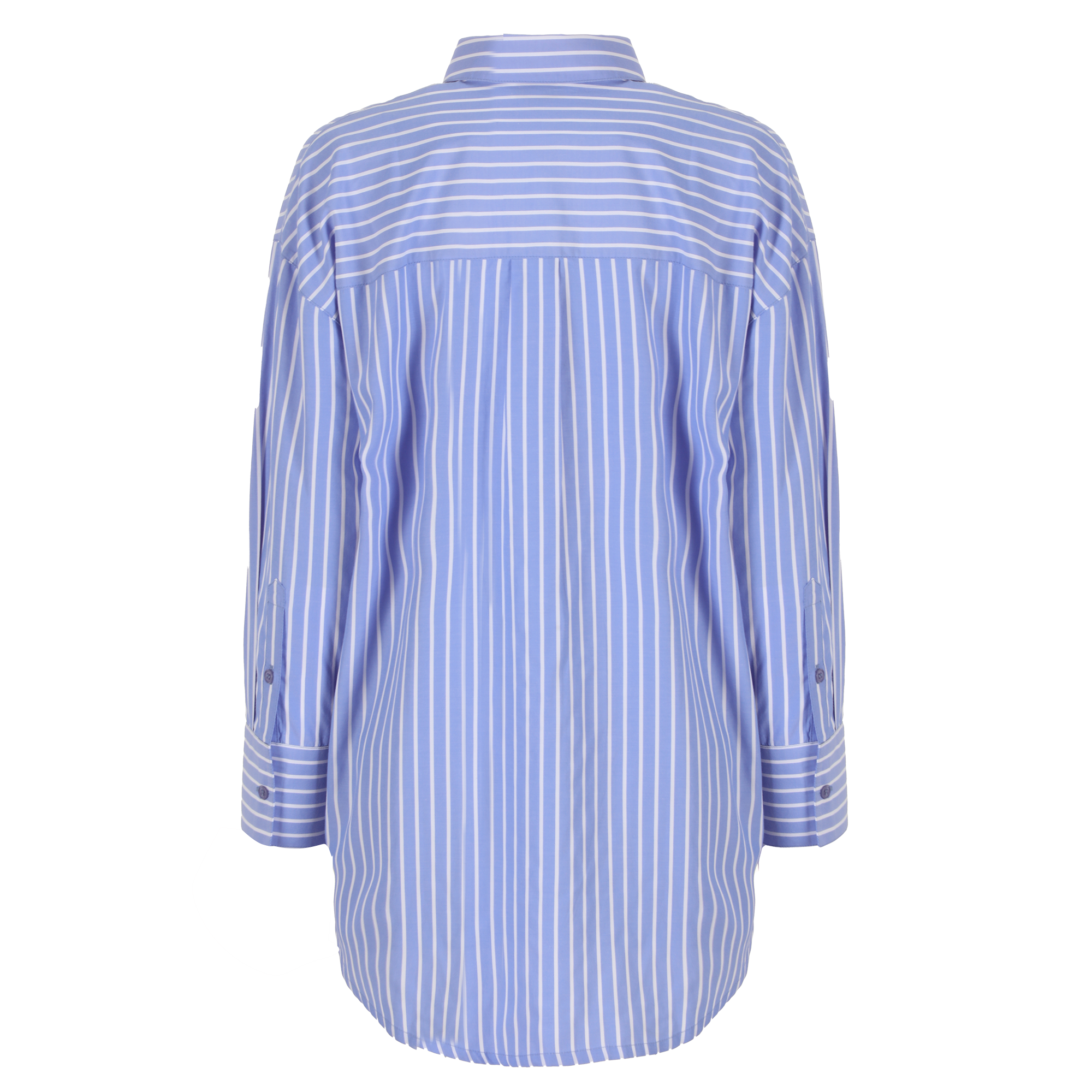 Chemise rayé en popeline - Bleu