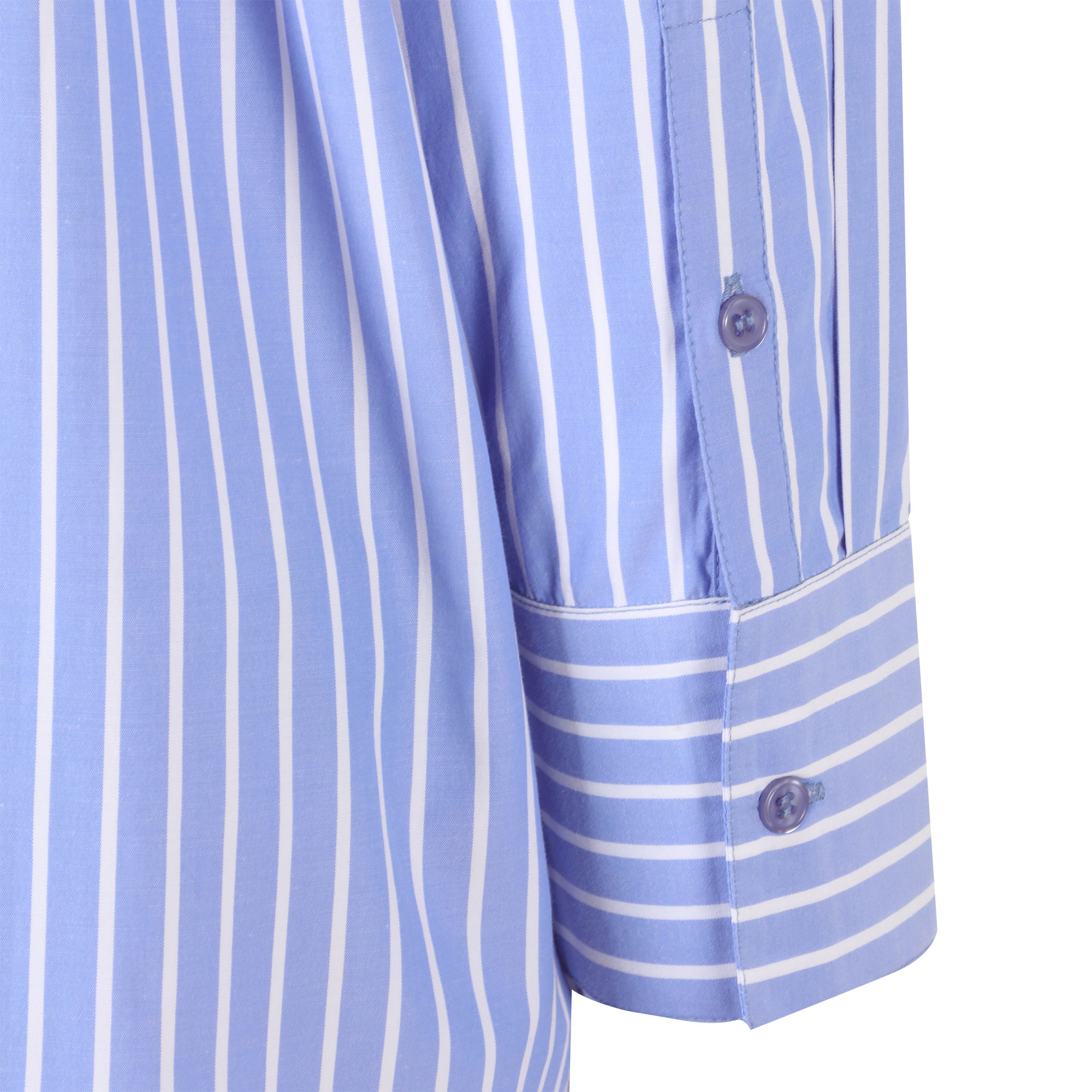 Chemise rayé en popeline - Bleu
