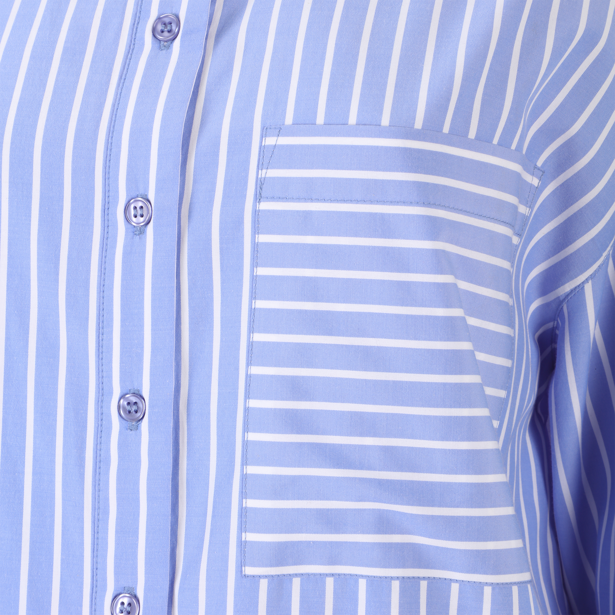 Chemise rayé en popeline - Bleu