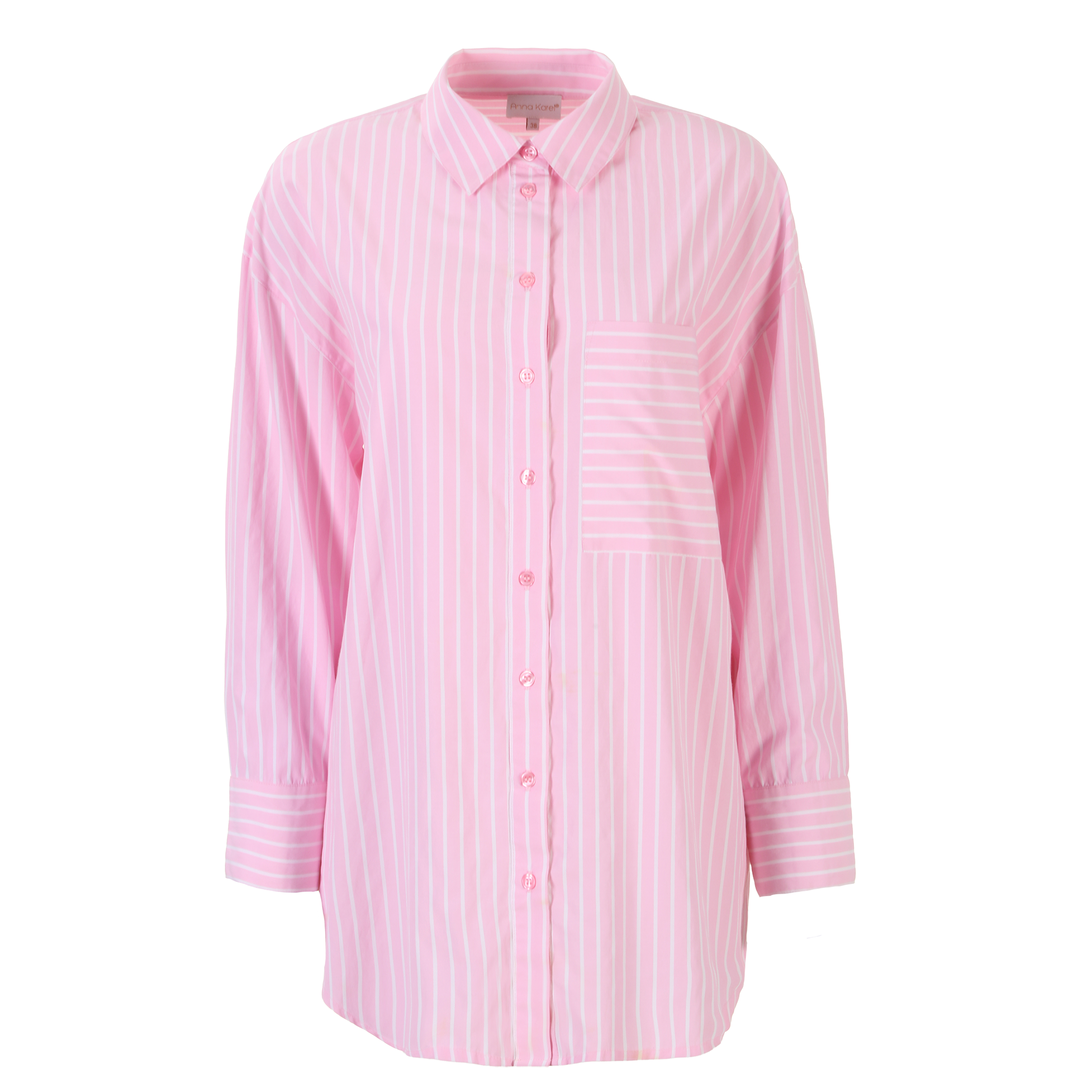 Chemise rayé en popeline - Rose