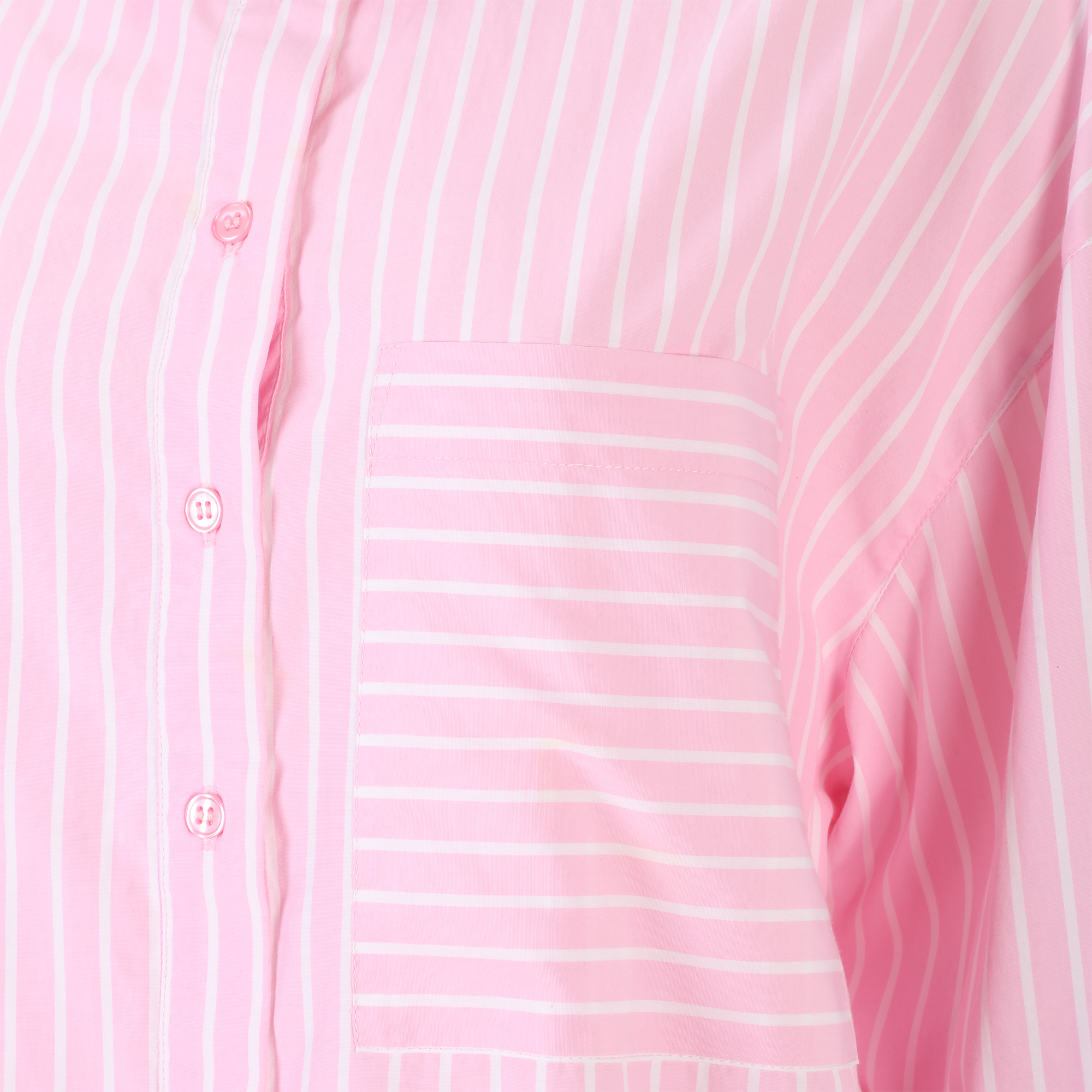Chemise rayé en popeline - Rose