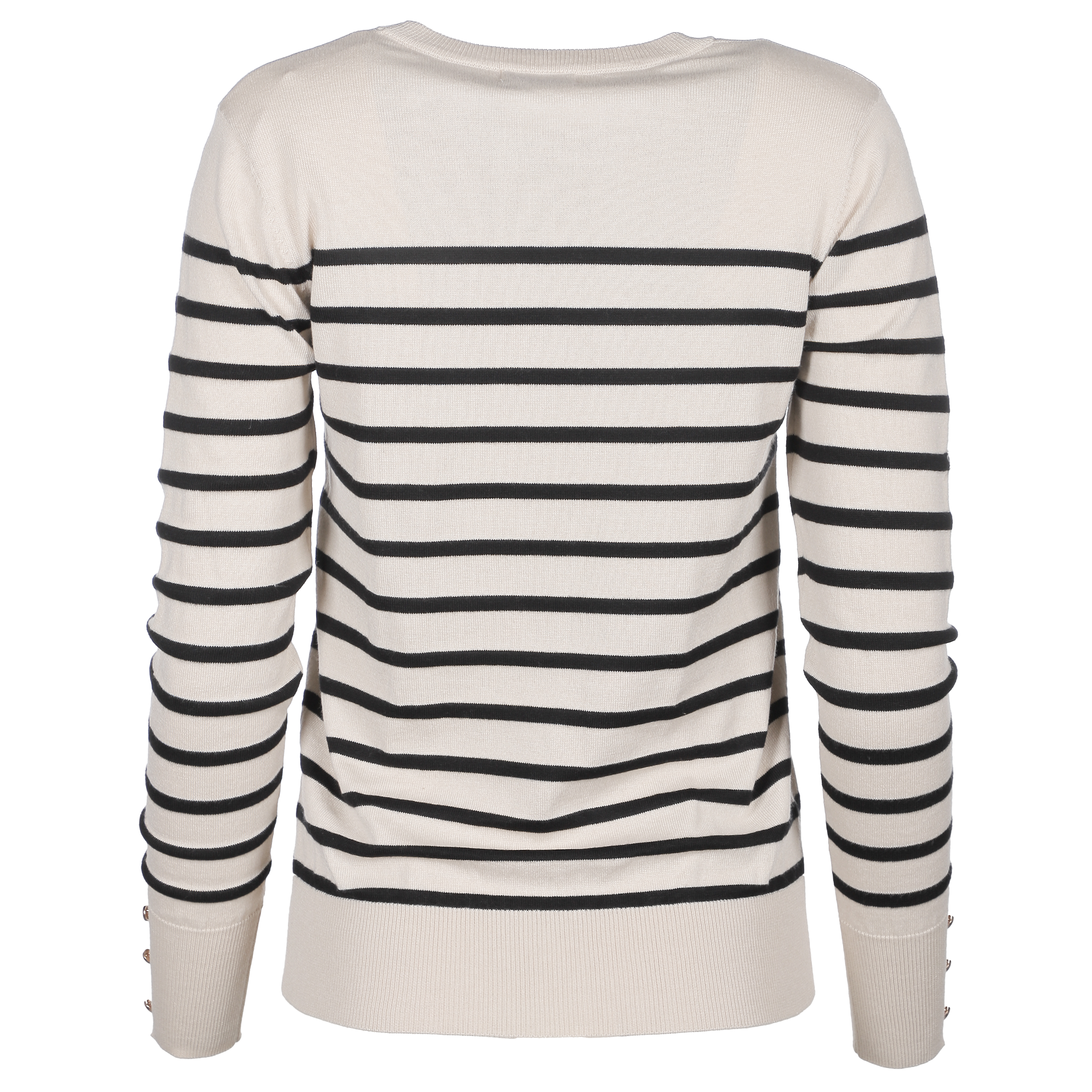 Pull marinière col rond  - Beige