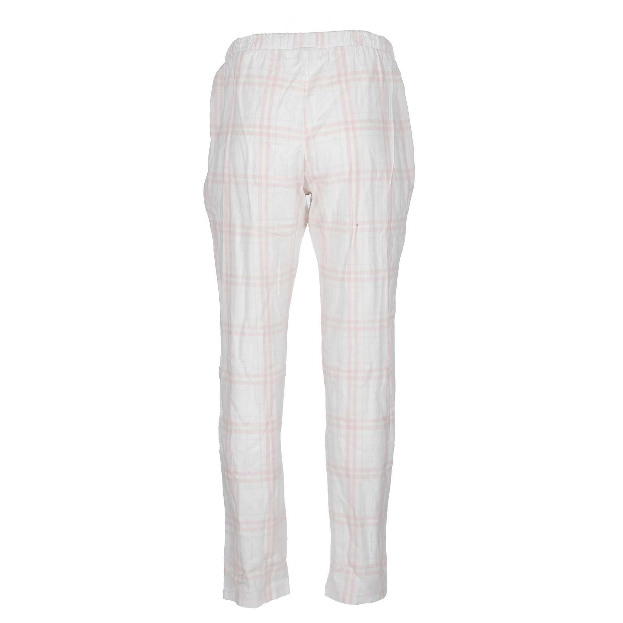 Pyjama long jersey à carreaux  - Blanc