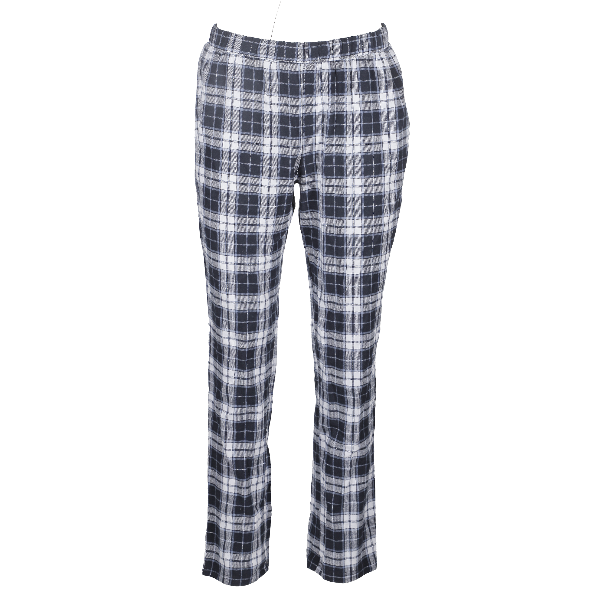 Pyjama long jersey à carreaux  - Bleu foncé