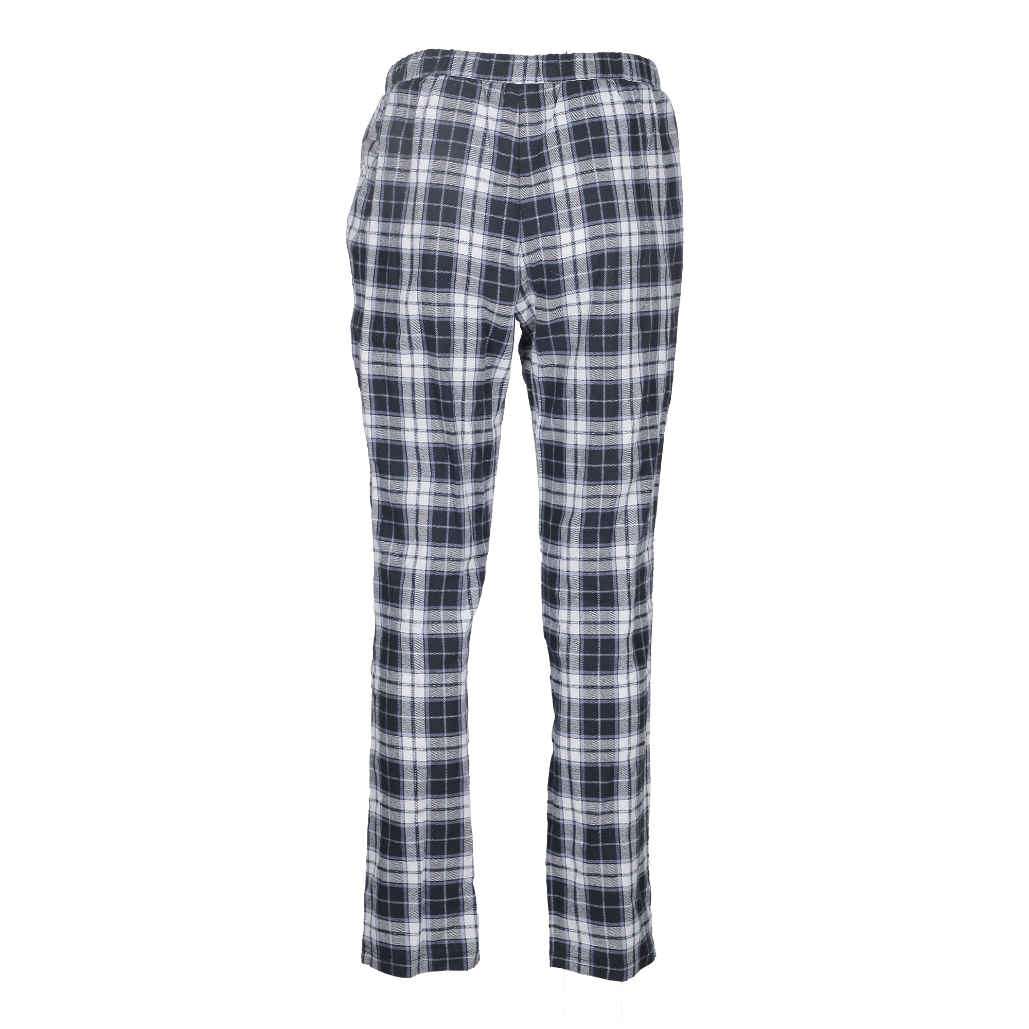 Pyjama long jersey à carreaux  - Bleu foncé