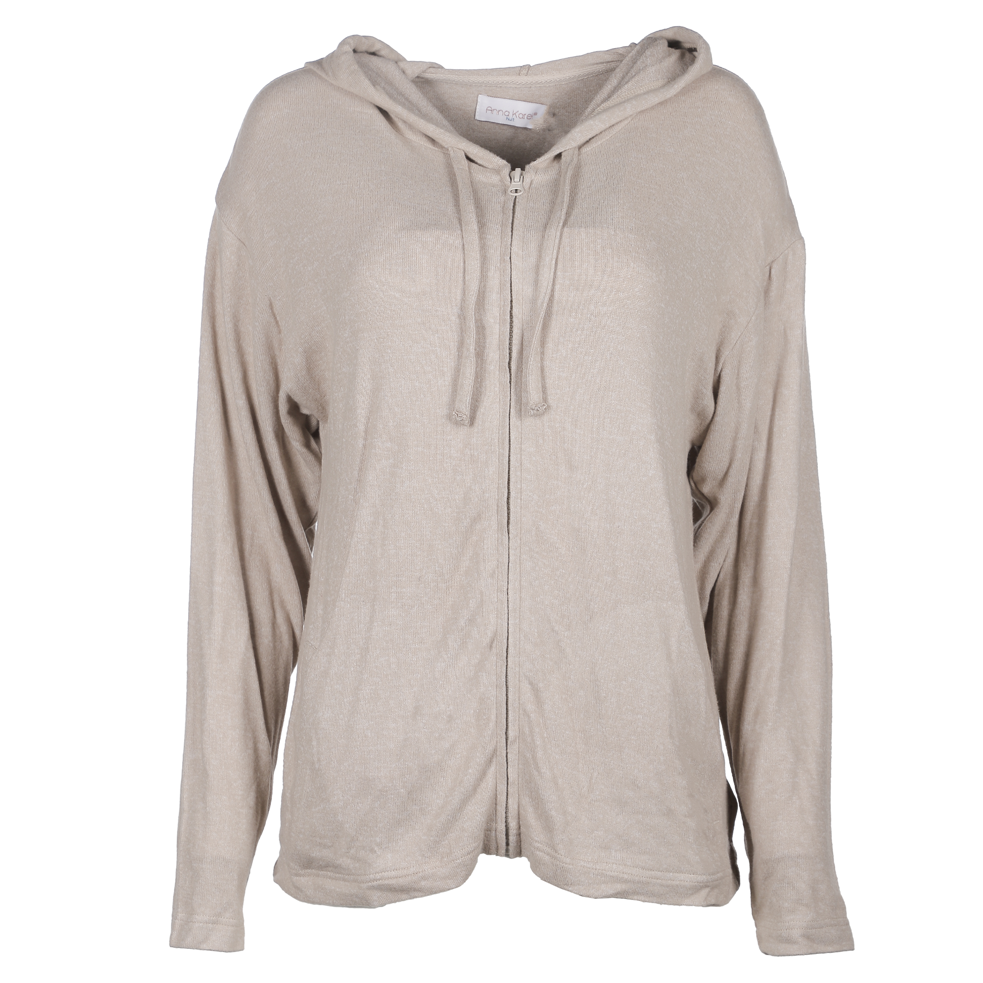 Ensemble haut avec capuche et bas évasé  - Beige