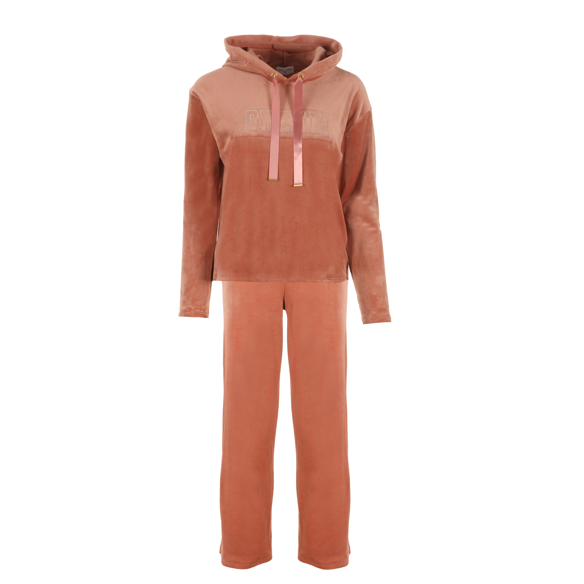 Pyjama en velours à strass - Rose