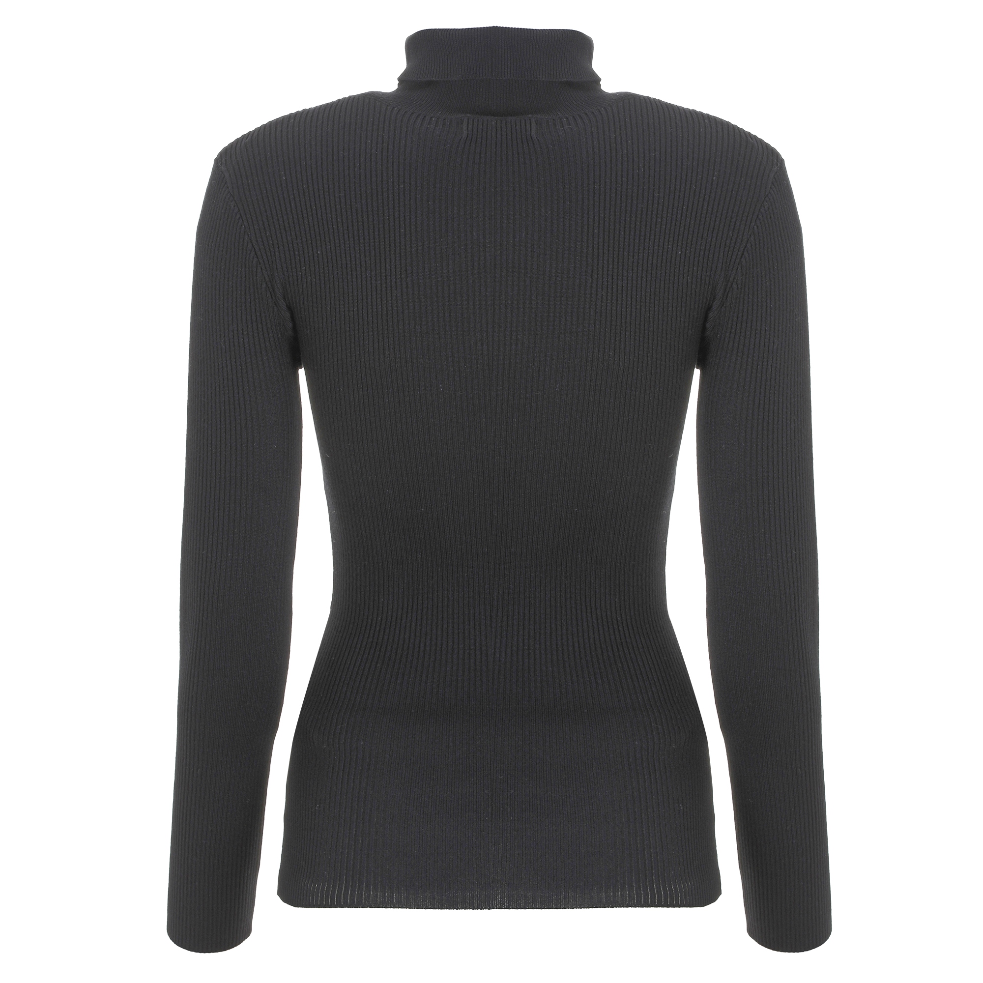Tee-shirt manches longues col montant - Noir