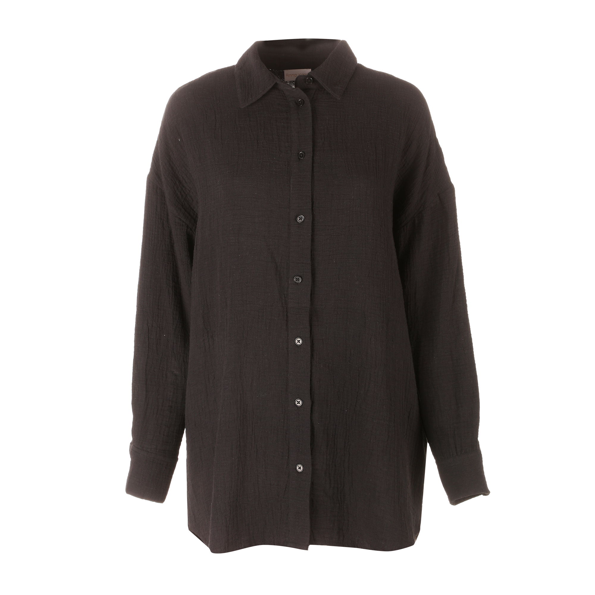 Chemise oversize en gaze de coton - Noir