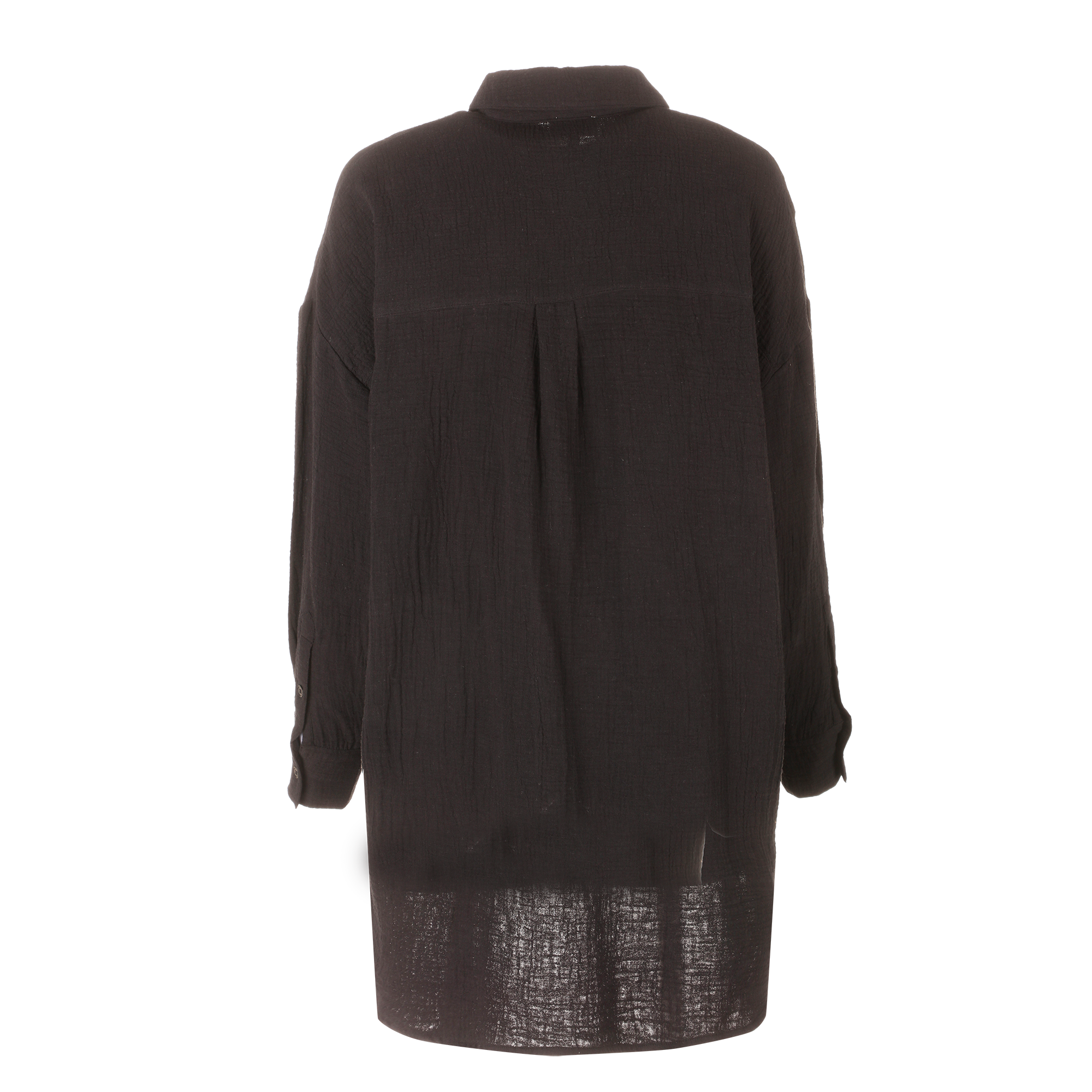Chemise oversize en gaze de coton - Noir