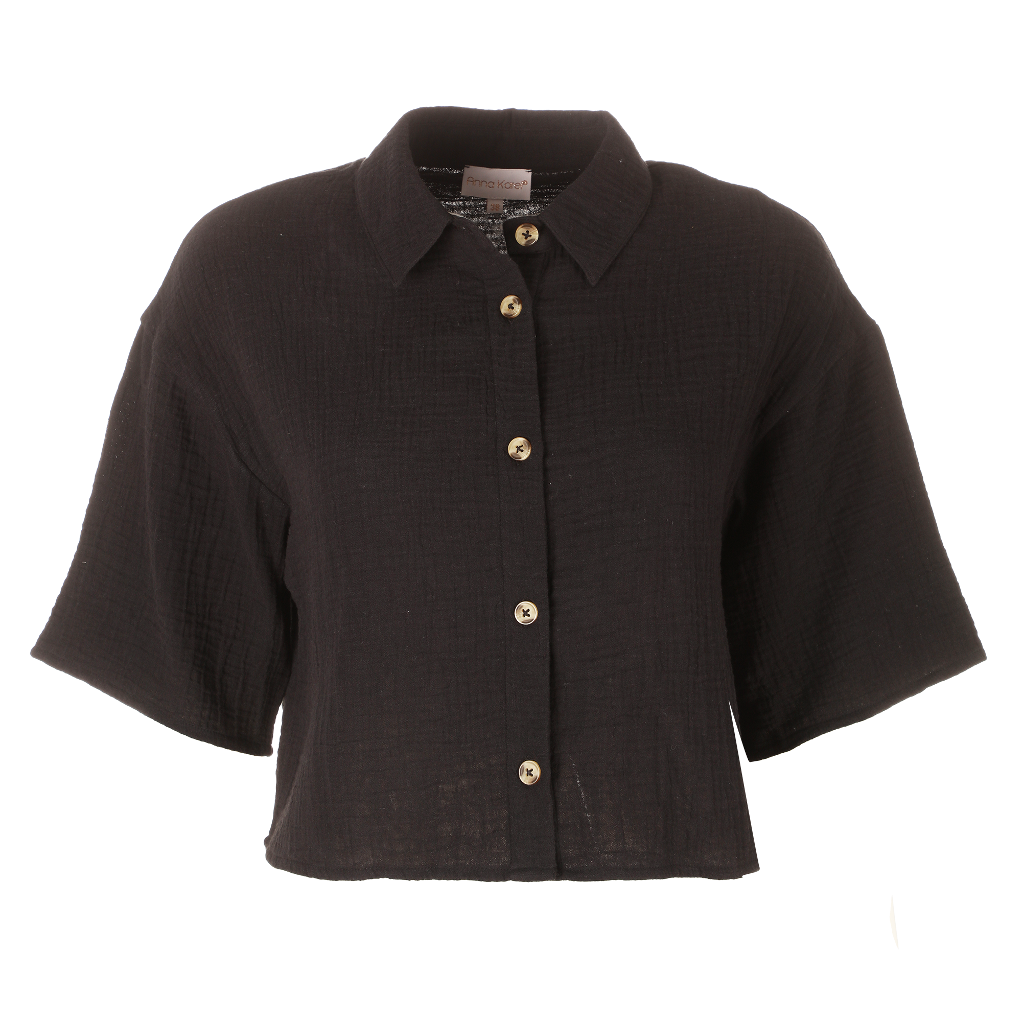 Chemise en gaze de coton - Noir