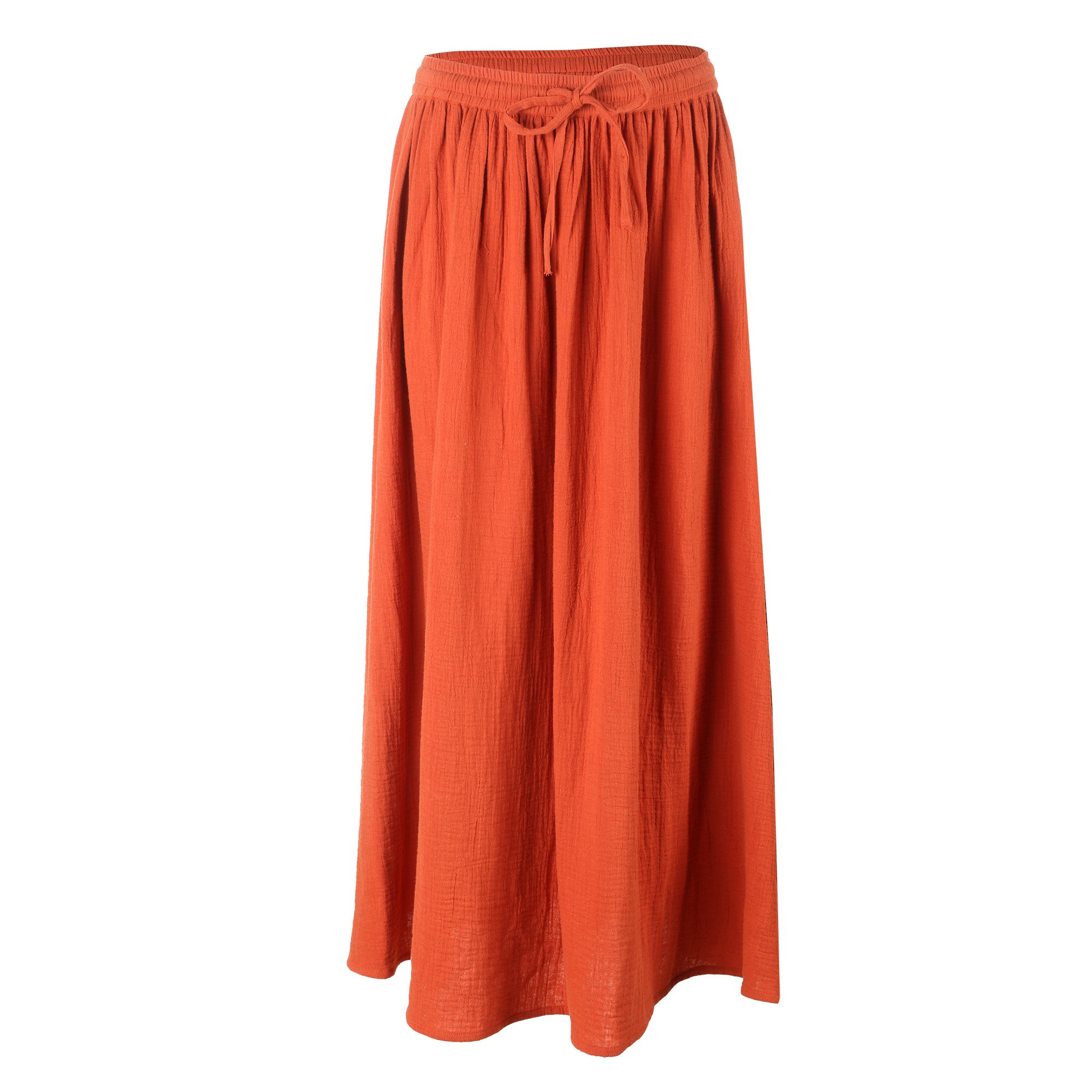 Jupe longue en gaze de coton - Rouge