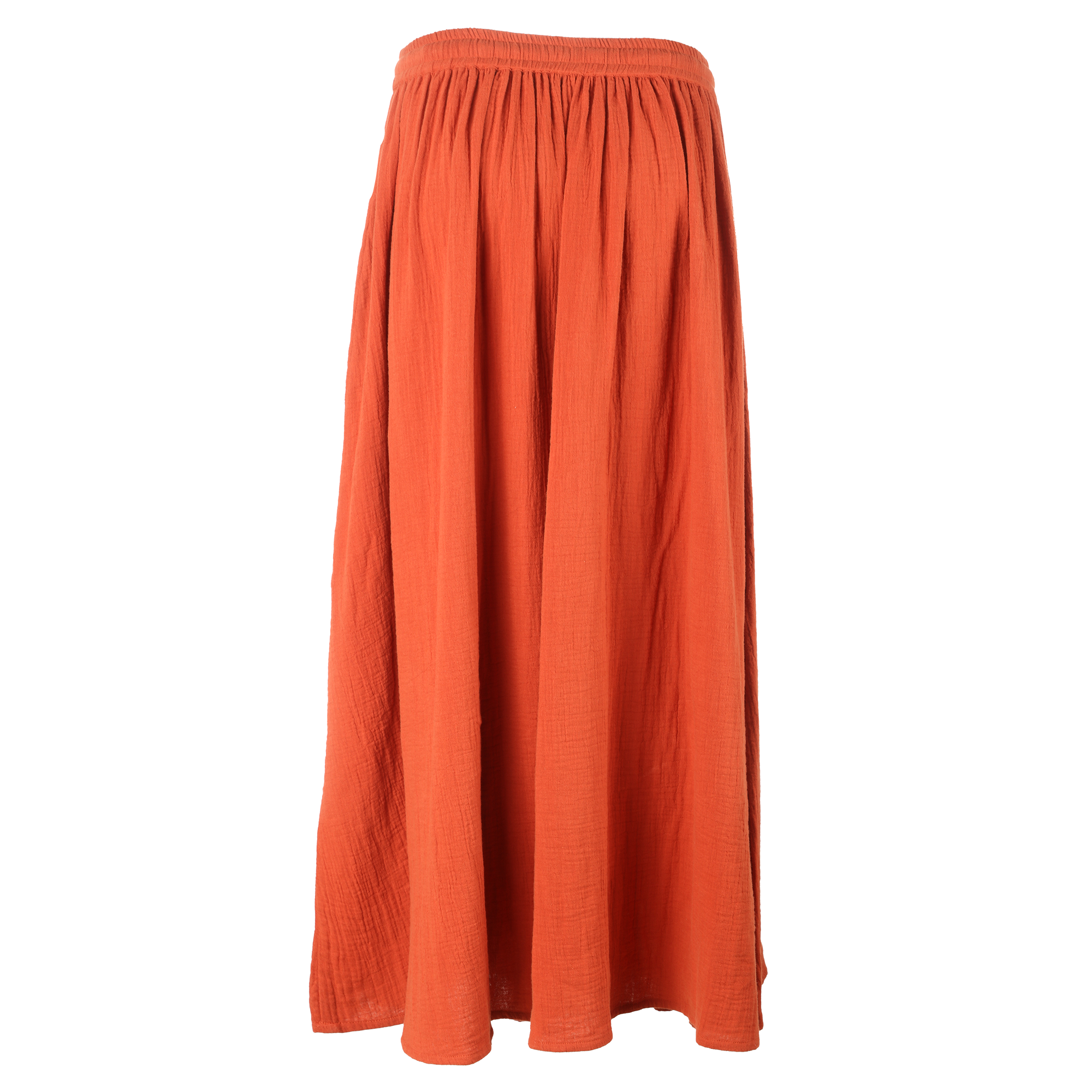 Jupe longue en gaze de coton - Rouge