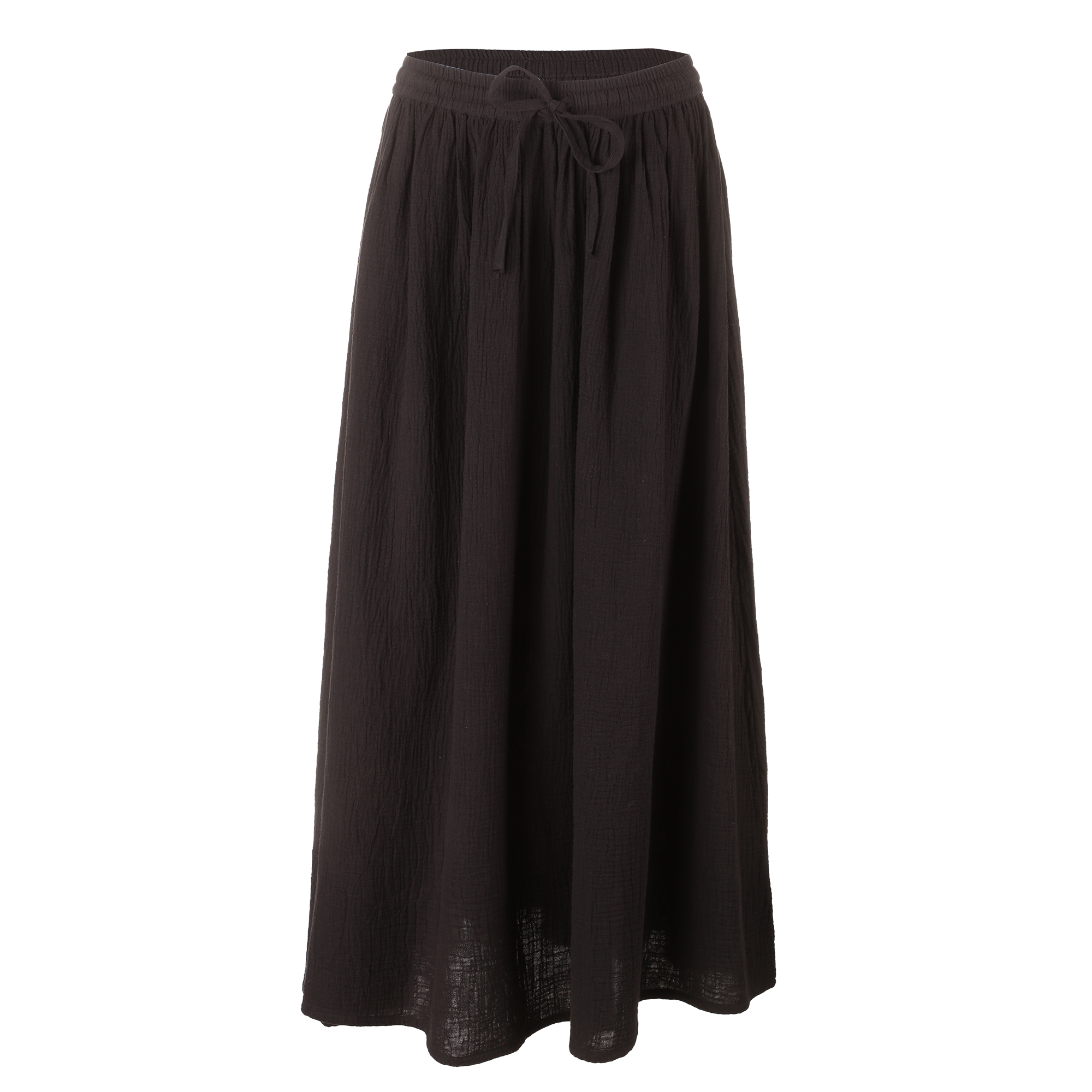 Jupe longue en gaze de coton - Noir