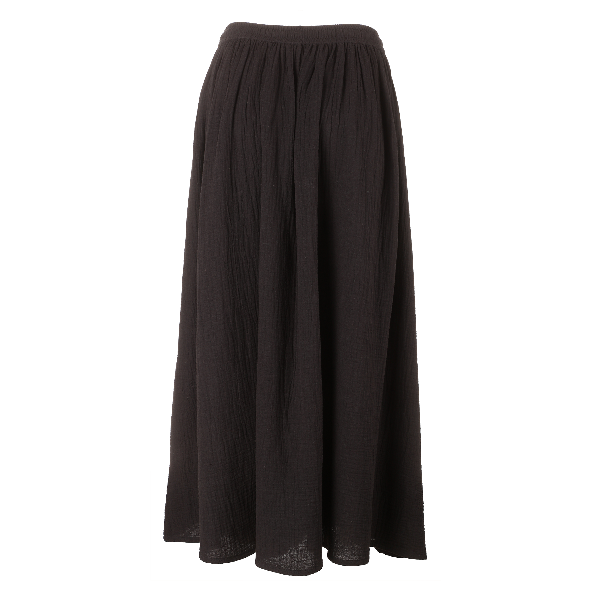 Jupe longue en gaze de coton - Noir