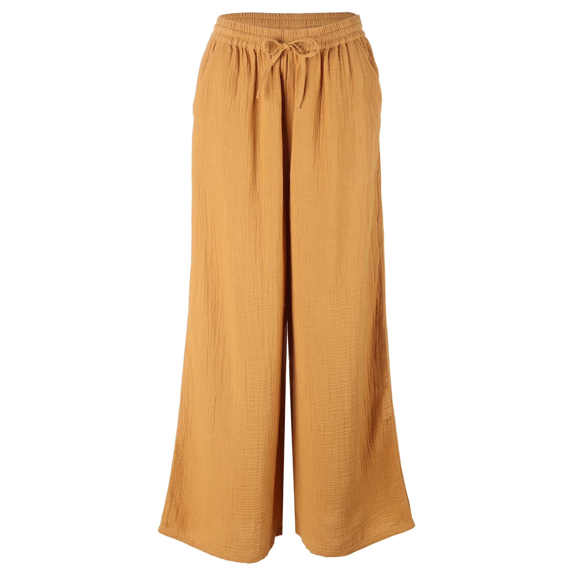 Pantalon en gaze de coton - Jaune