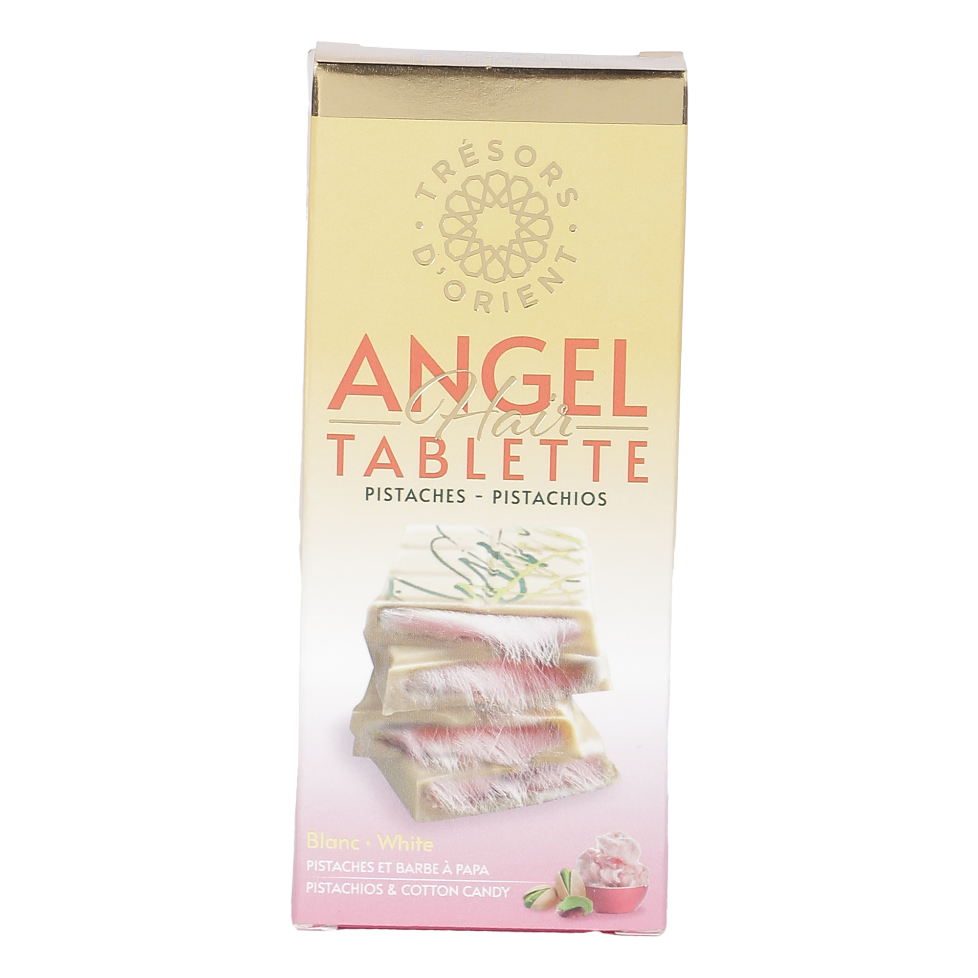 Tablette chocolat de Dubaï blanc barbe à papa