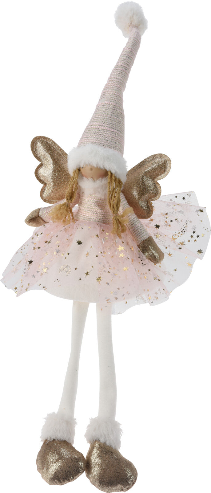Ange fille à LED 60 cm rose