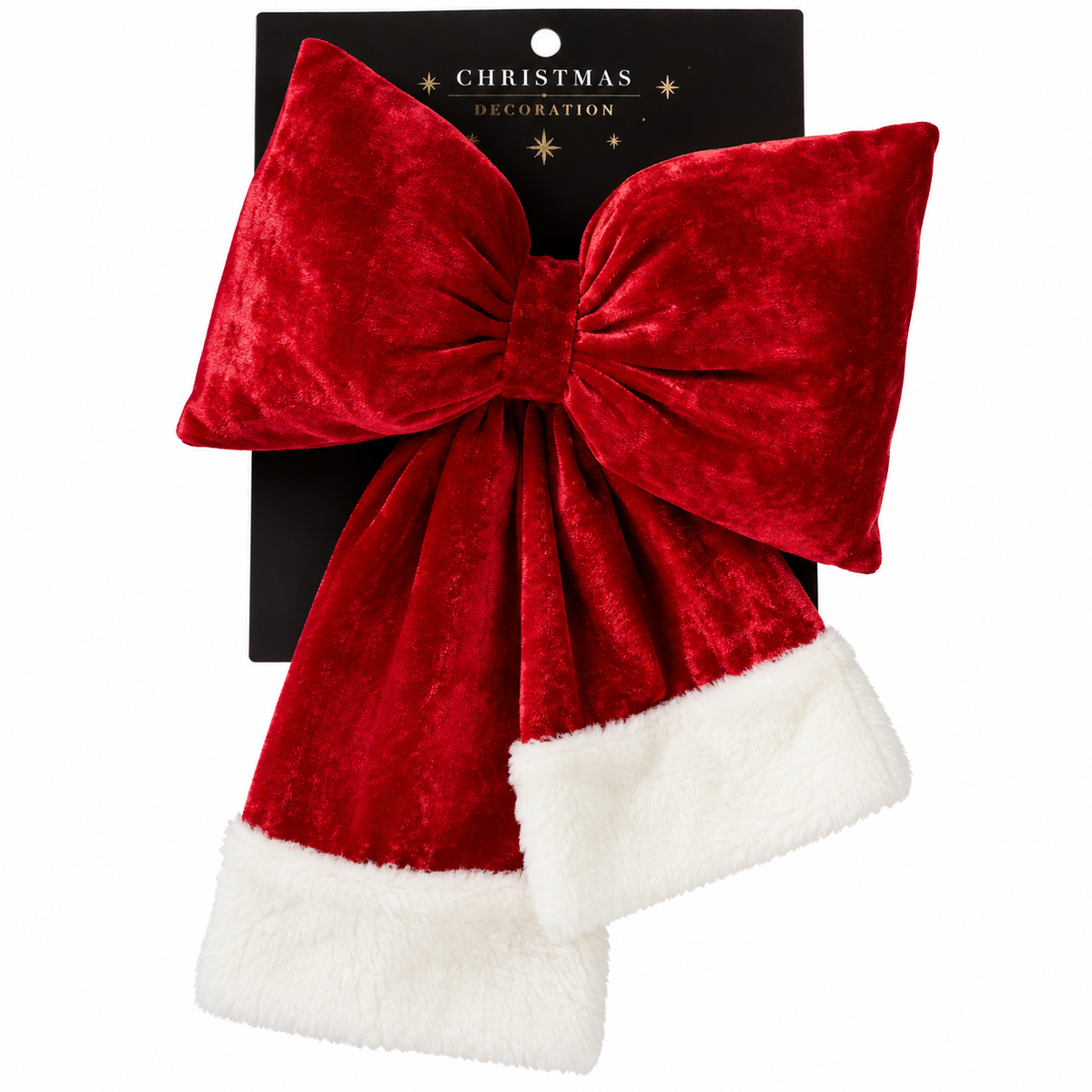 Noeud rouge de Noël - Velours brillant