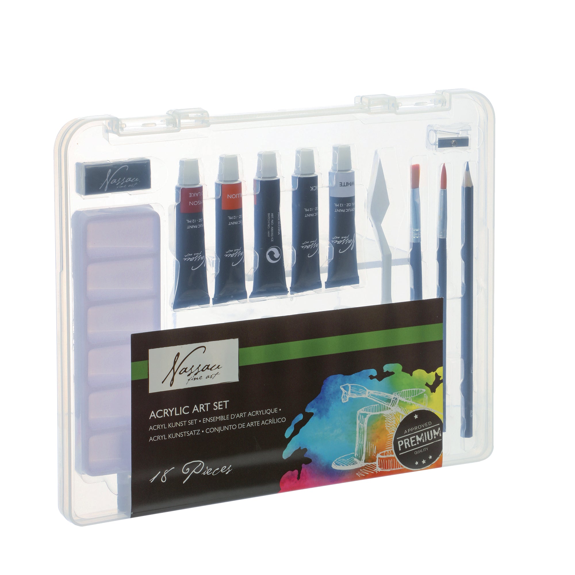 Set de 18 tubes de peinture acrylique