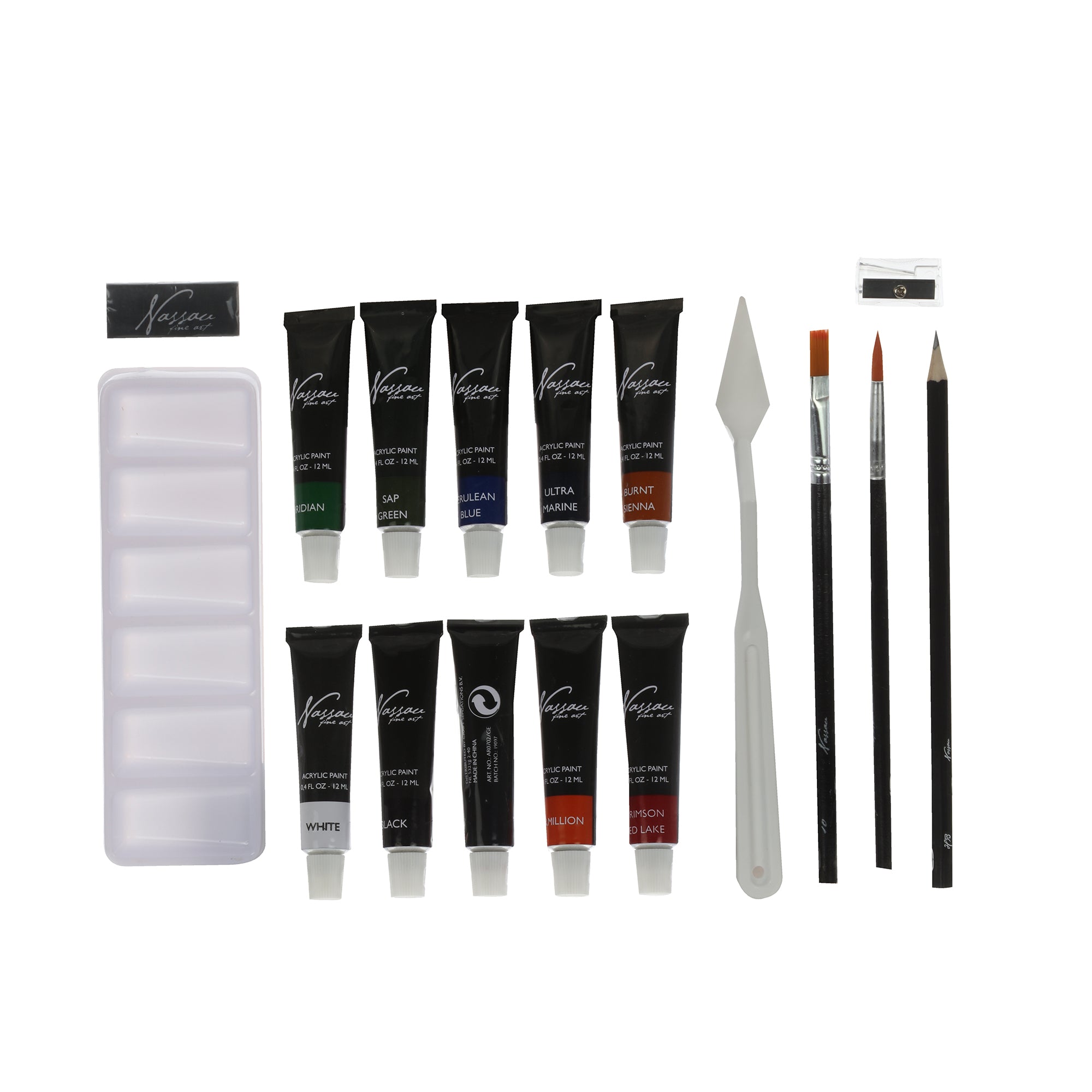 Set de 18 tubes de peinture acrylique