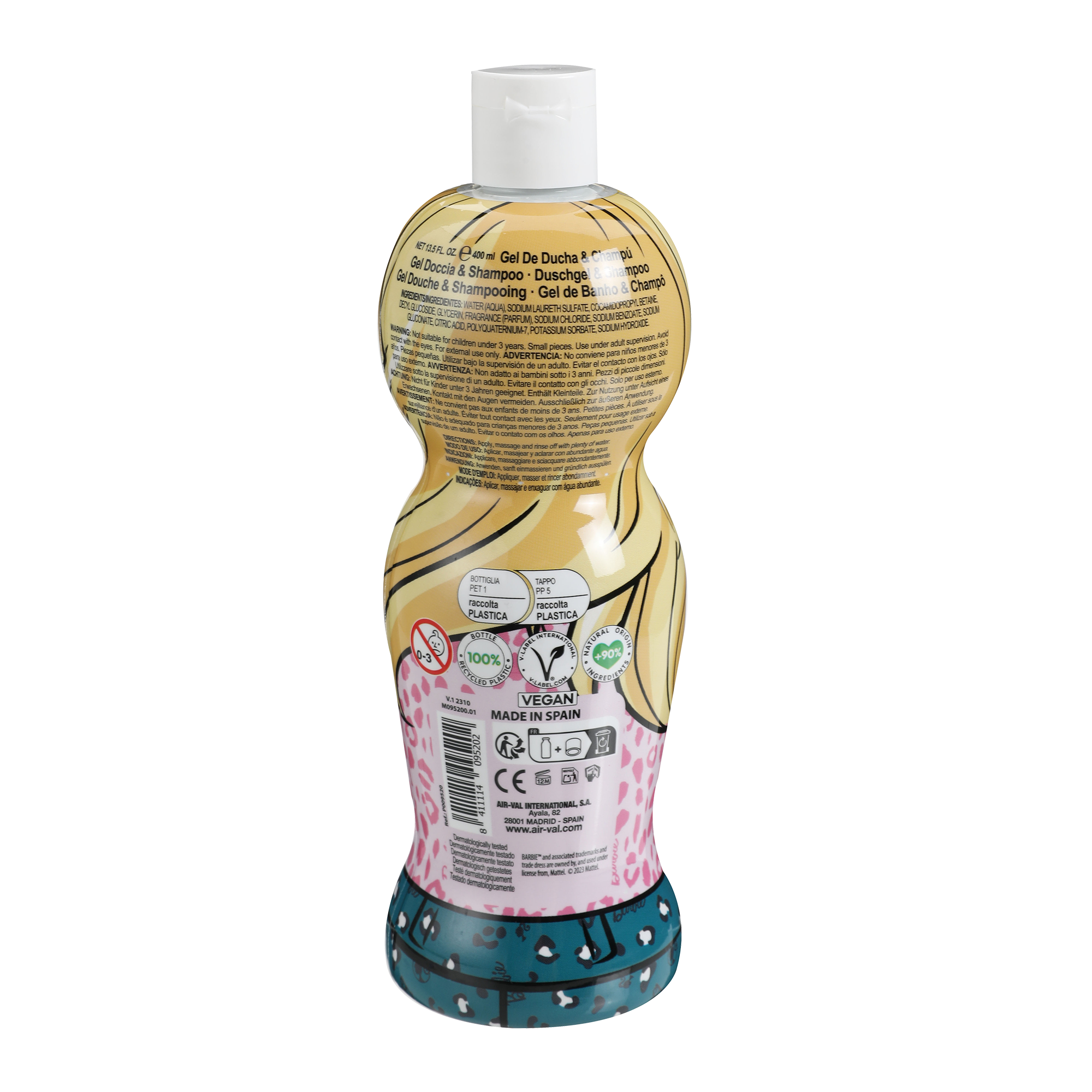 Gel douche et shampoing 2en1 Barbie