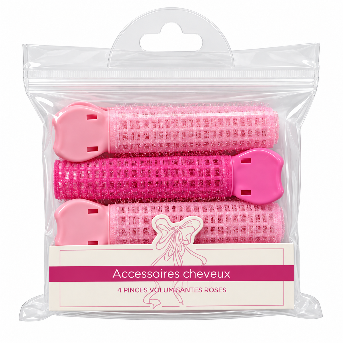 Lot de 4 pinces volumisantes roses