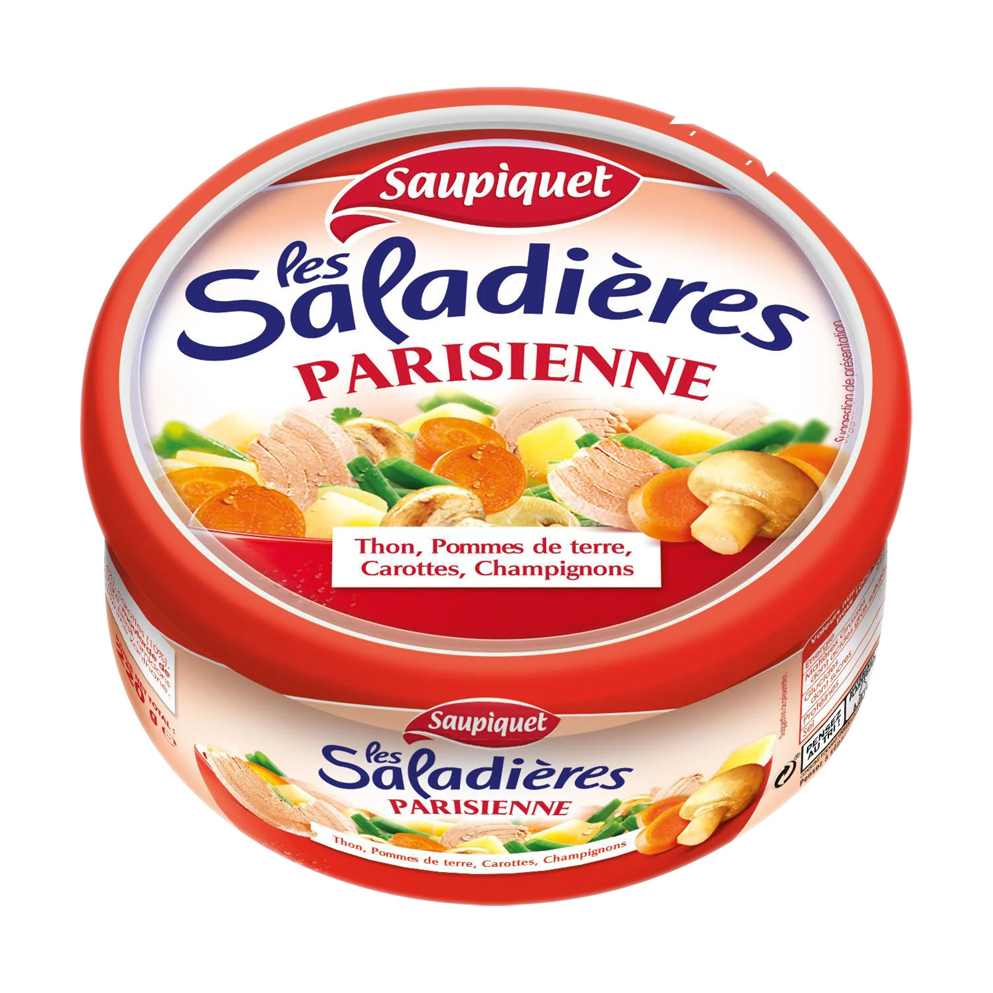 Les saladières Parisienne Thon, pomme de terre, carottes, champignons.