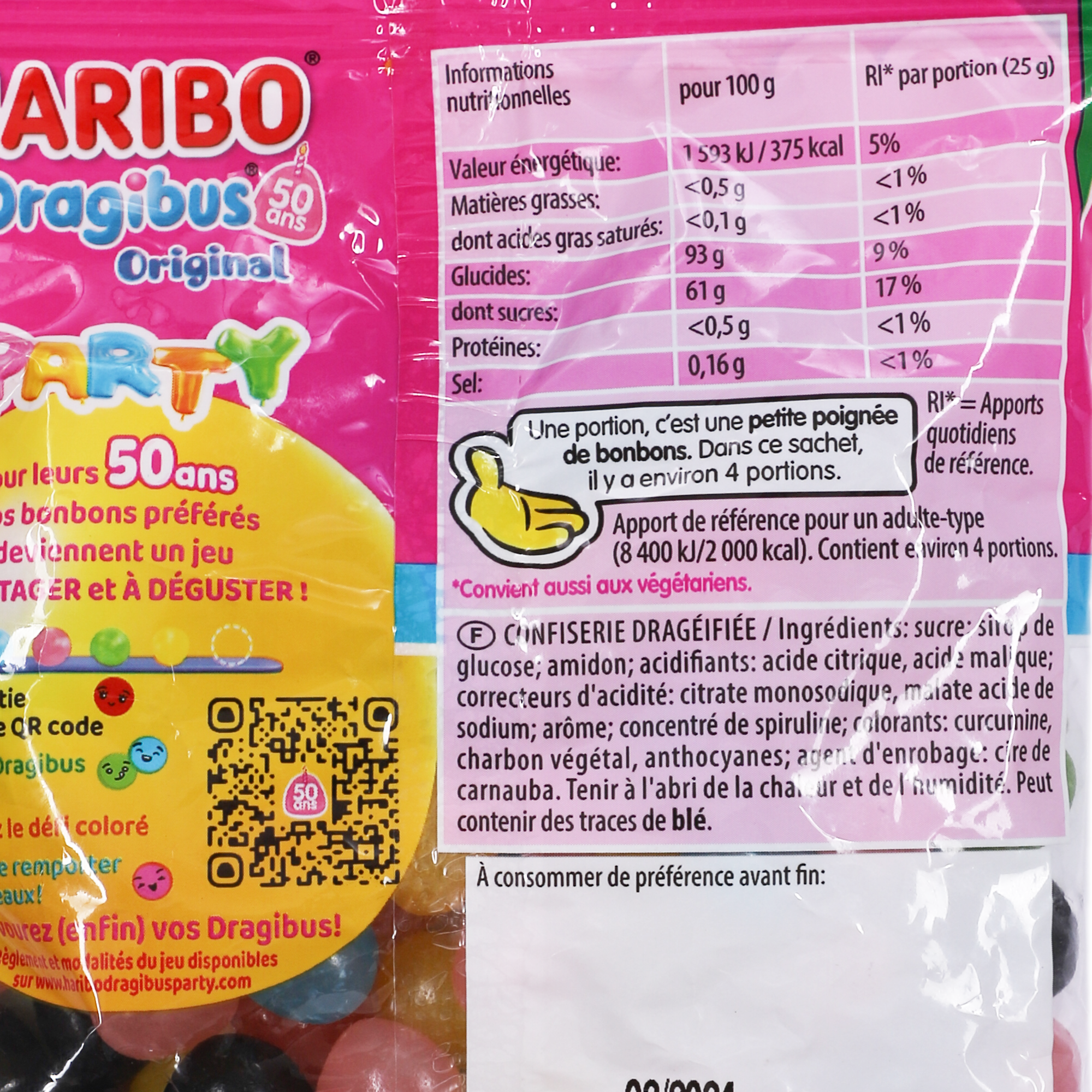 Sachet de bonbons Dragibus